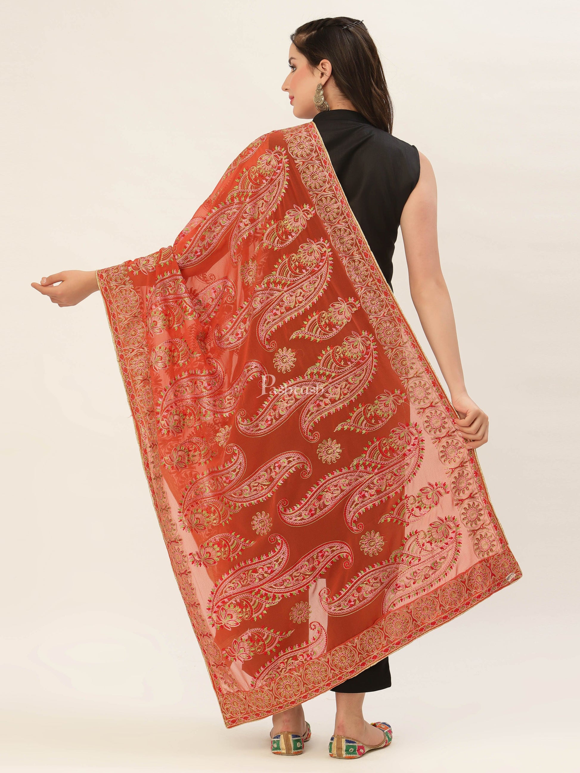 Pashtush India Womens Dupatta Pashtush Womens Phulkari Dupatta