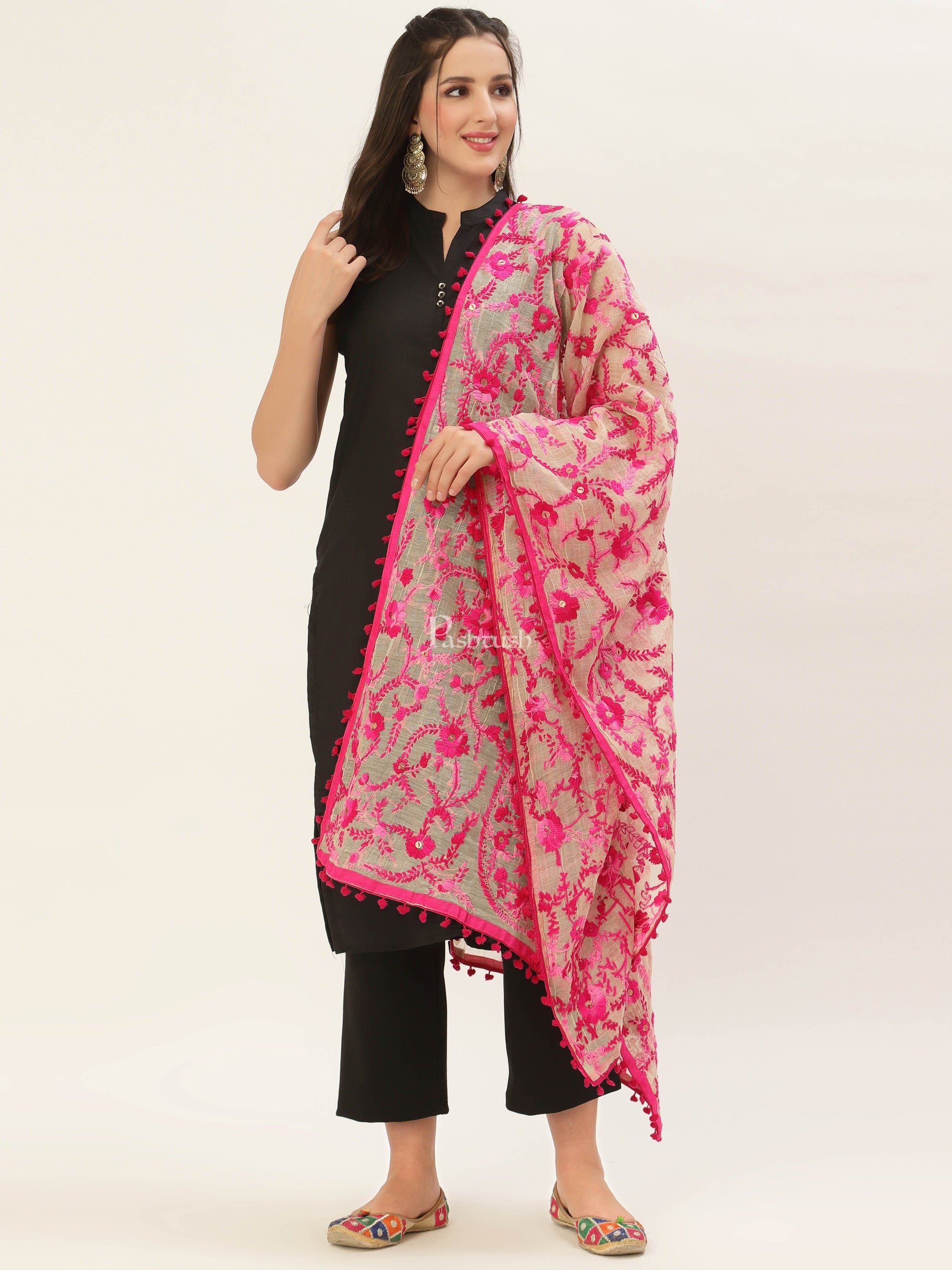 Pashtush India Womens Dupatta Pashtush Womens Phulkari Dupatta