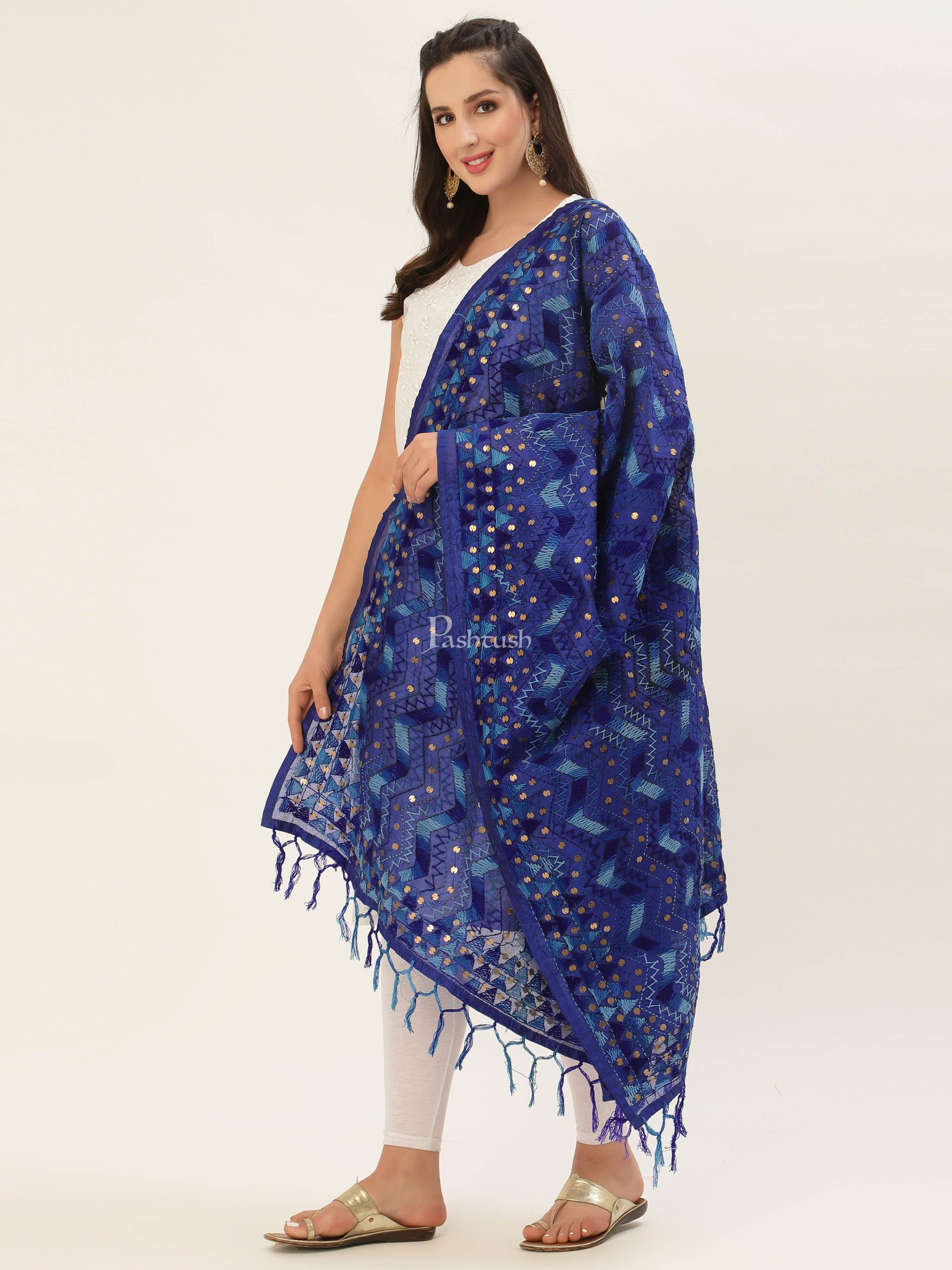 Pashtush India Womens Dupatta Pashtush Womens Phulkari Dupatta