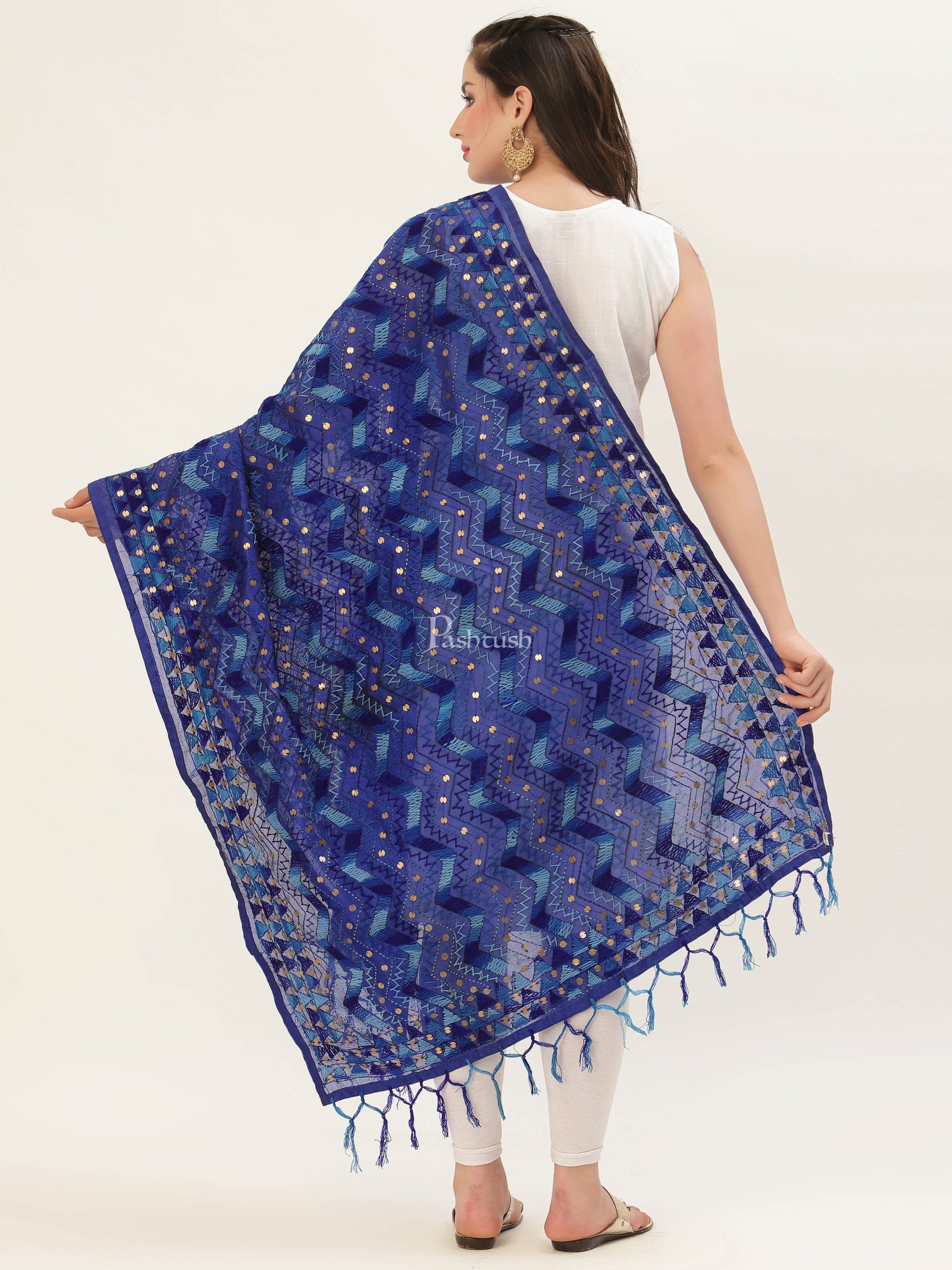 Pashtush India Womens Dupatta Pashtush Womens Phulkari Dupatta