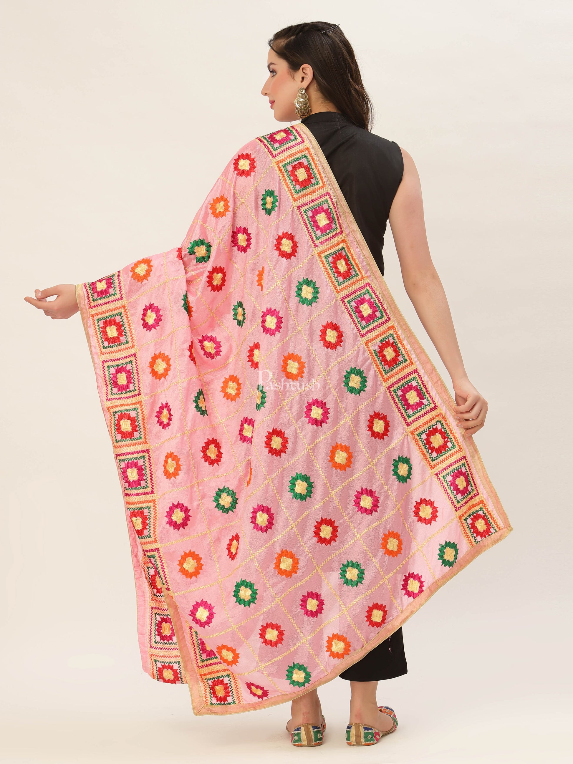 Pashtush India Womens Dupatta Pashtush Womens Phulkari Dupatta