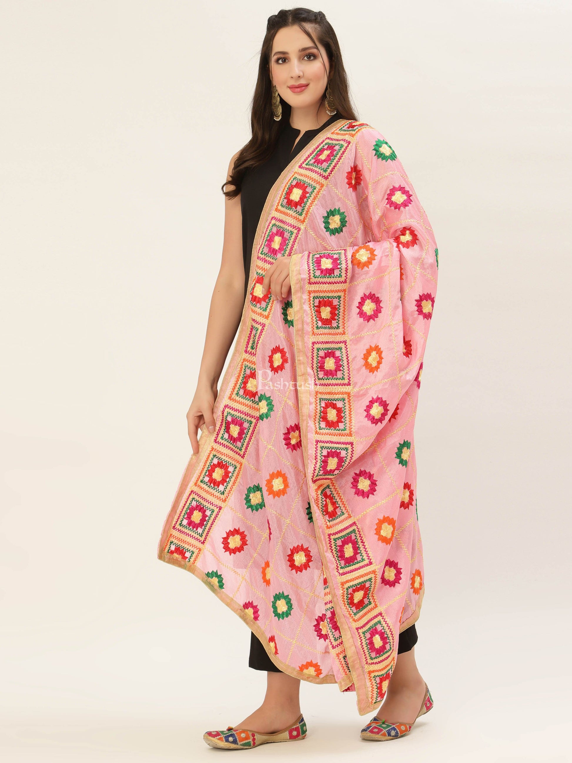 Pashtush India Womens Dupatta Pashtush Womens Phulkari Dupatta