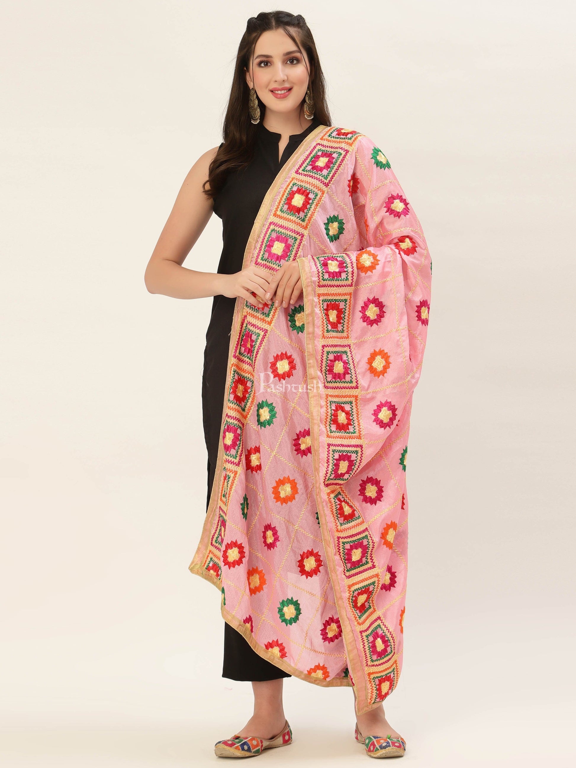 Pashtush India Womens Dupatta Pashtush Womens Phulkari Dupatta