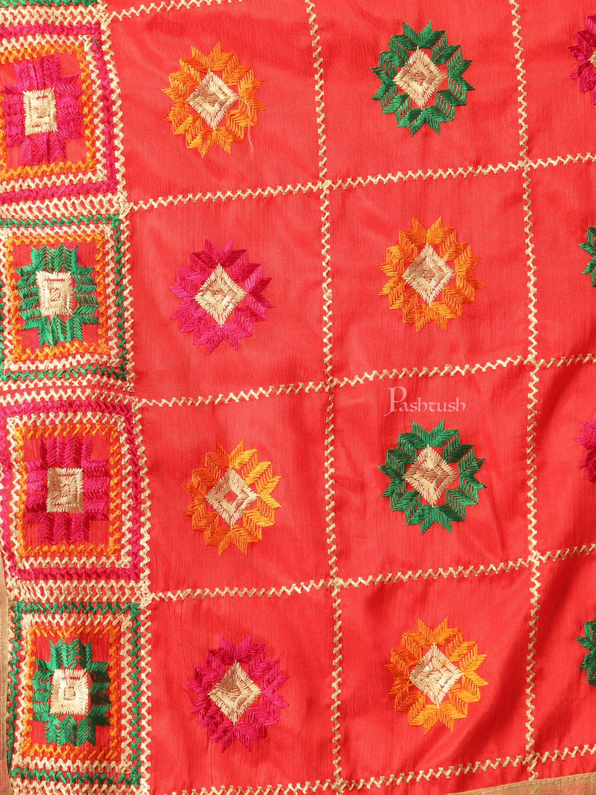 Pashtush India Womens Dupatta Pashtush Womens Phulkari Dupatta