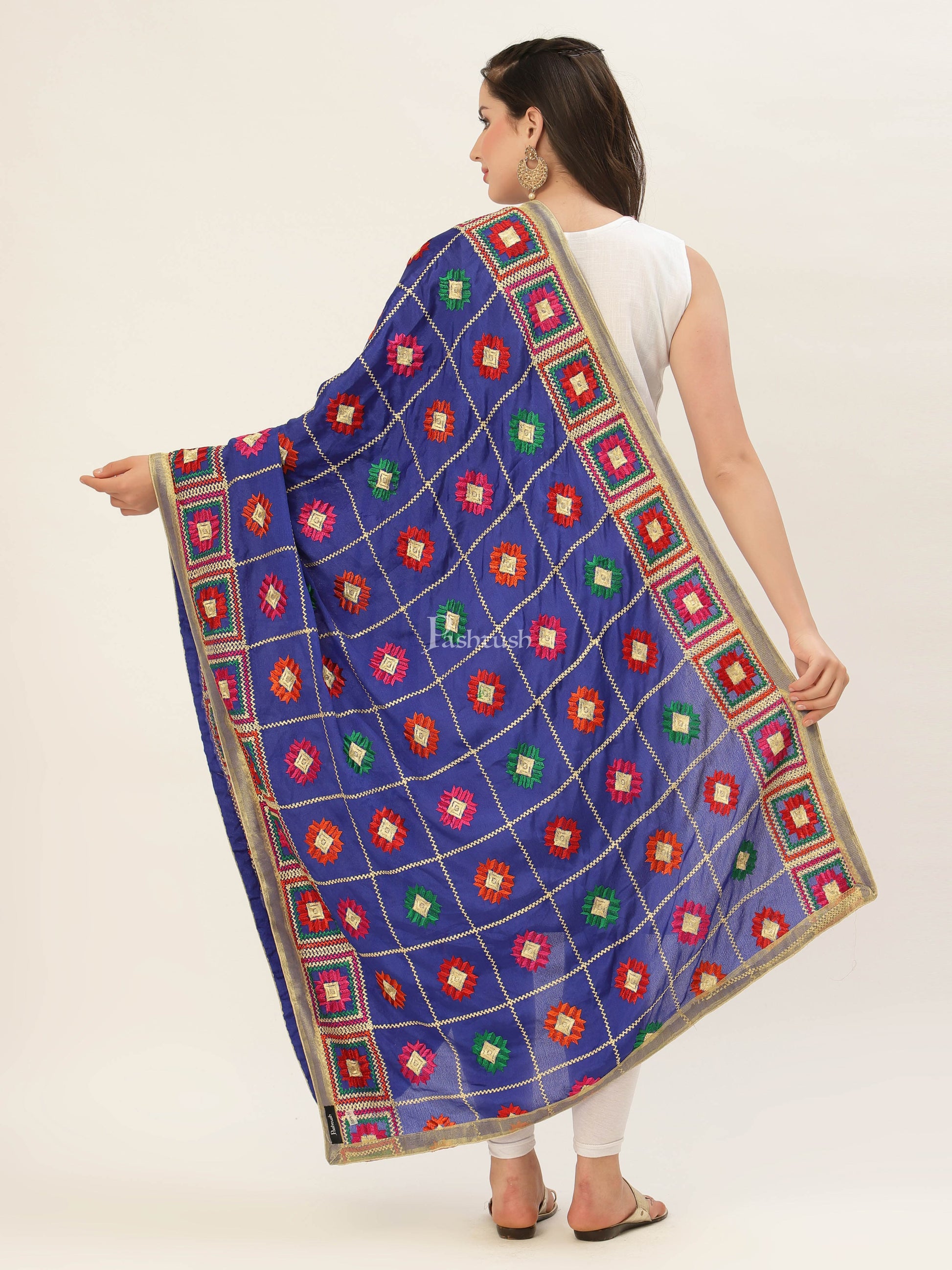 Pashtush India Womens Dupatta Pashtush Womens Phulkari Dupatta