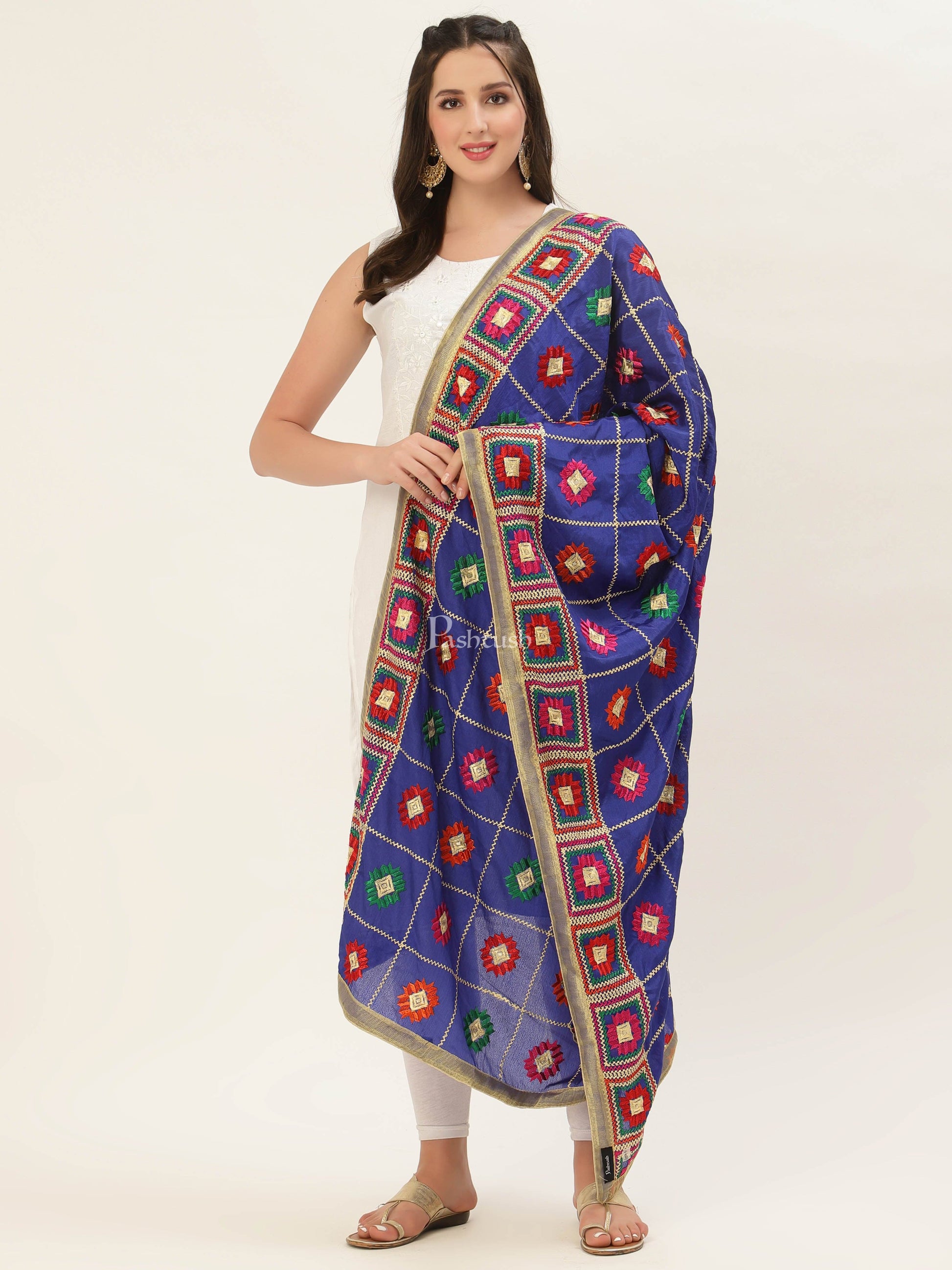Pashtush India Womens Dupatta Pashtush Womens Phulkari Dupatta