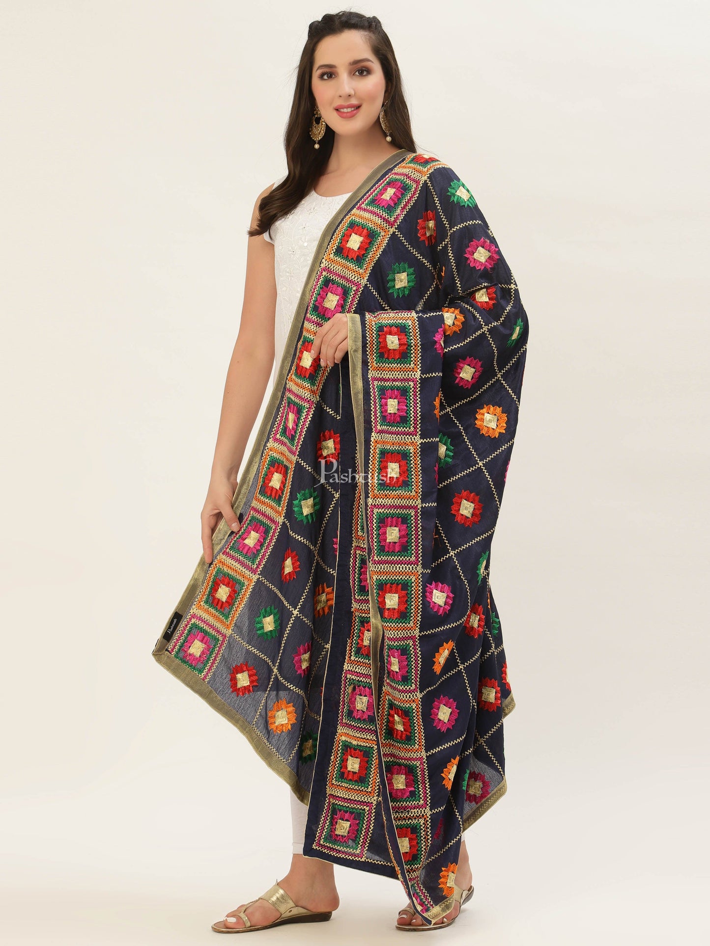 Pashtush India Womens Dupatta Pashtush Womens Phulkari Dupatta