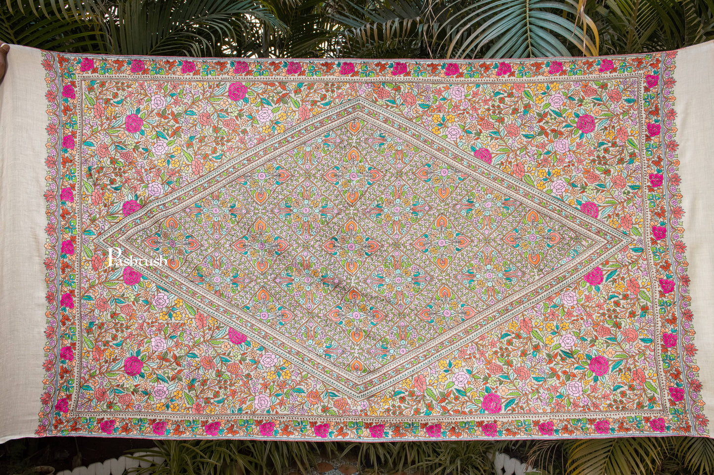 Pashtush India Womens Shawls Pashtush Womens Pure Pashmina Shawl, Beige