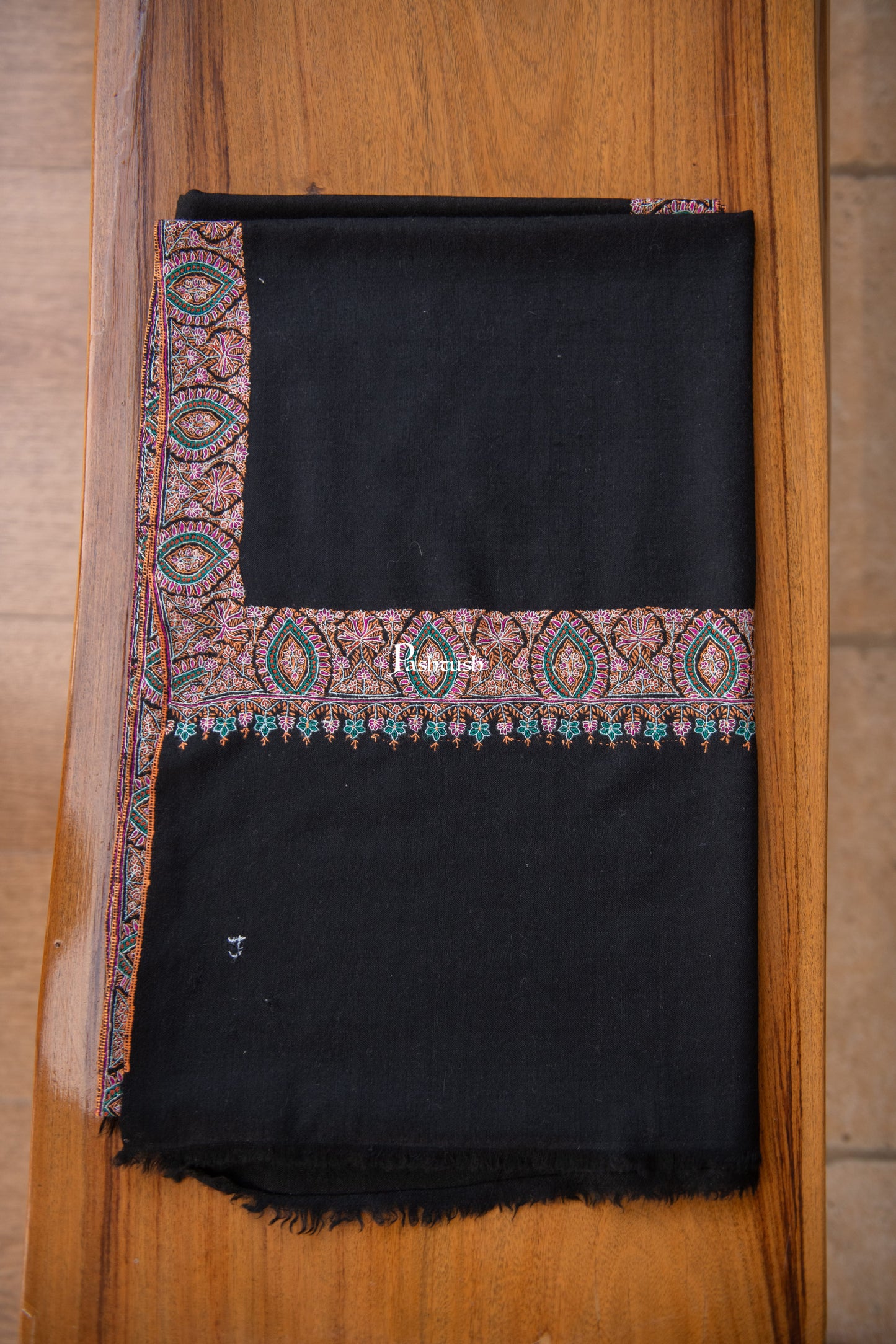 Pashtush India Womens Shawls Pashtush Womens Pure Pashmina Shawl, Black