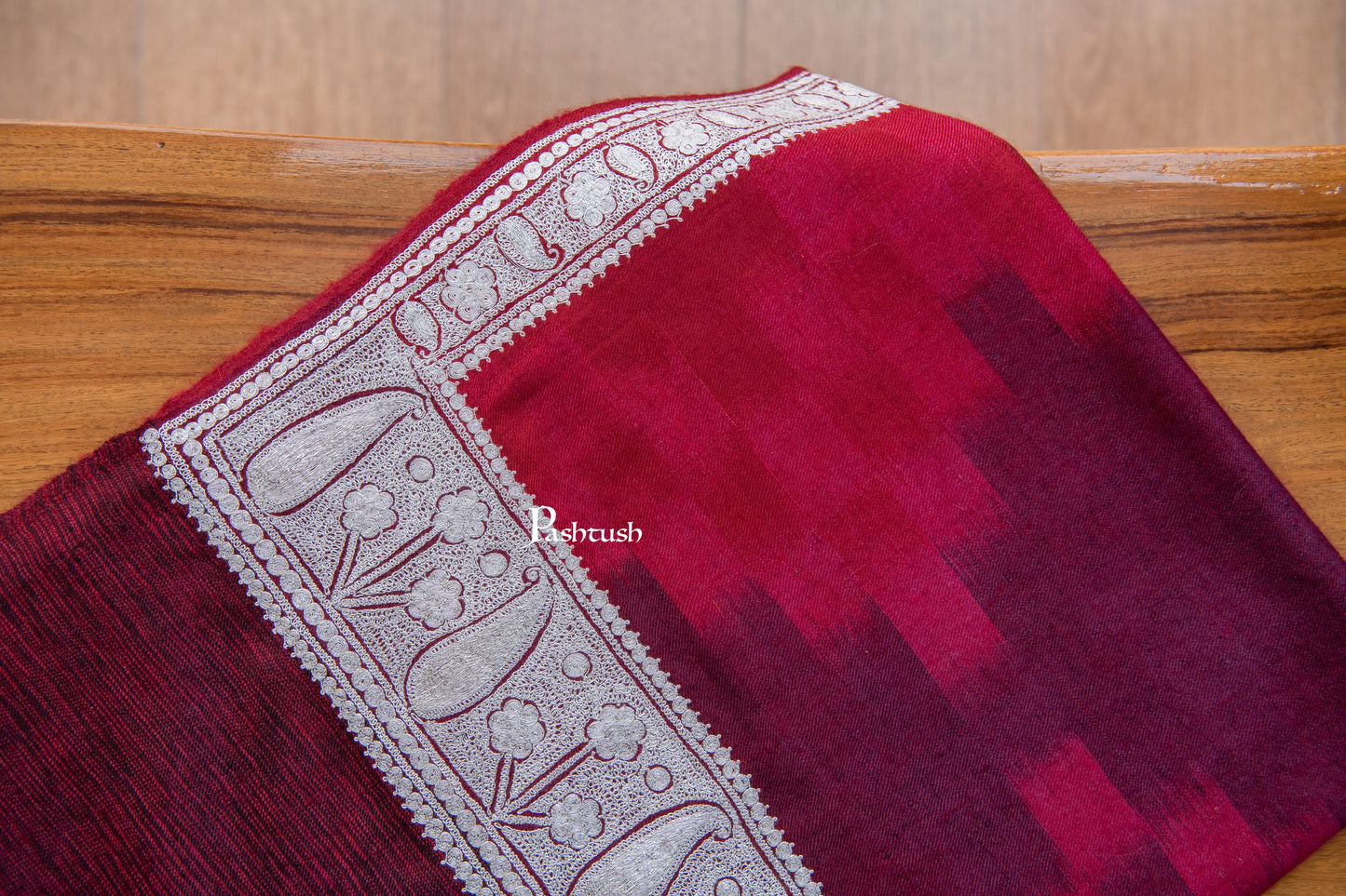 Pashtush India Womens Shawls Pashtush Womens Pure Pashmina Shawl, Maroon
