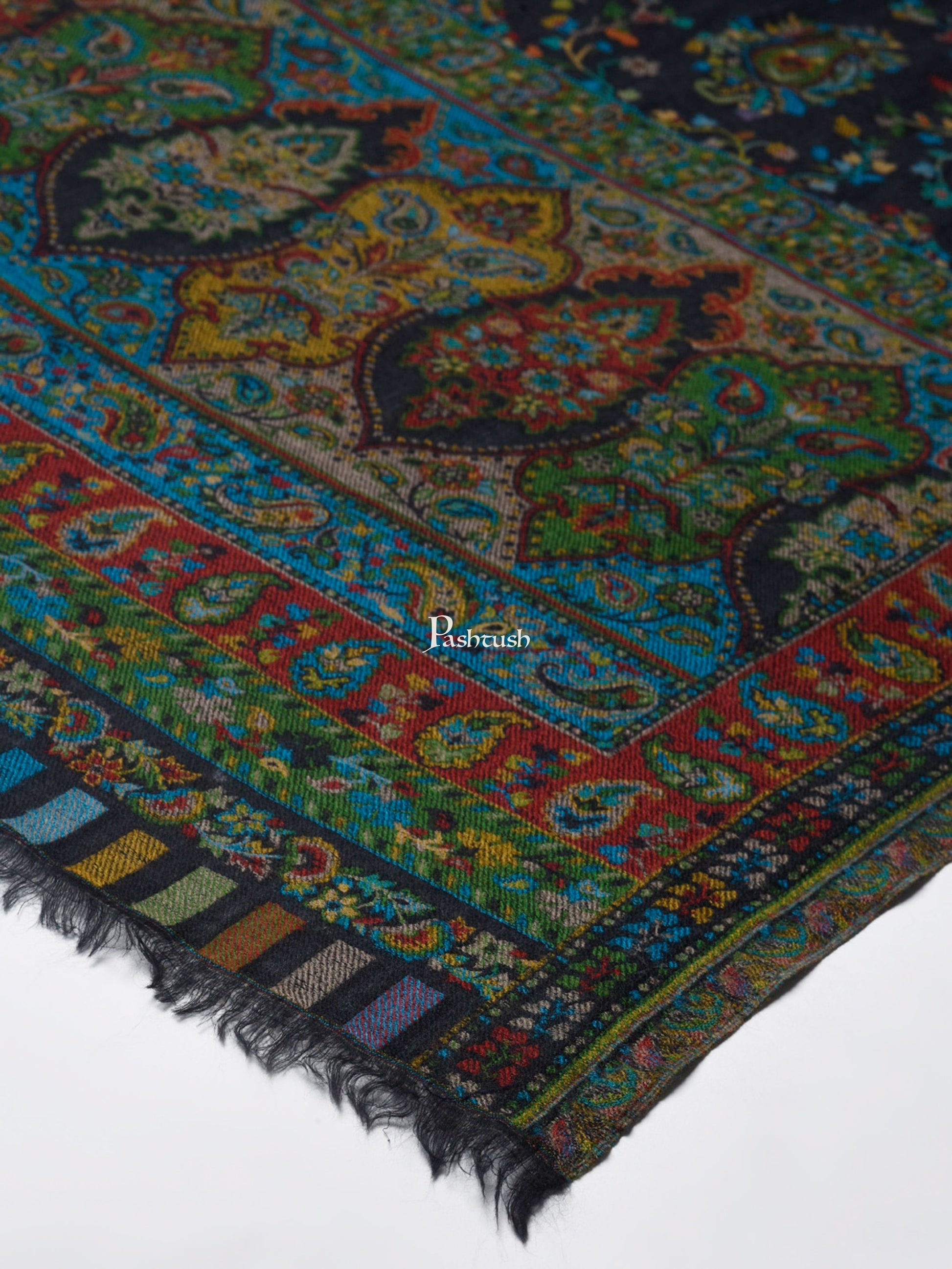 Pashtush India Womens Shawls Pashtush Womens Pure Wool Ethnic Shawl, Heritage Collection, Woolmark Certified