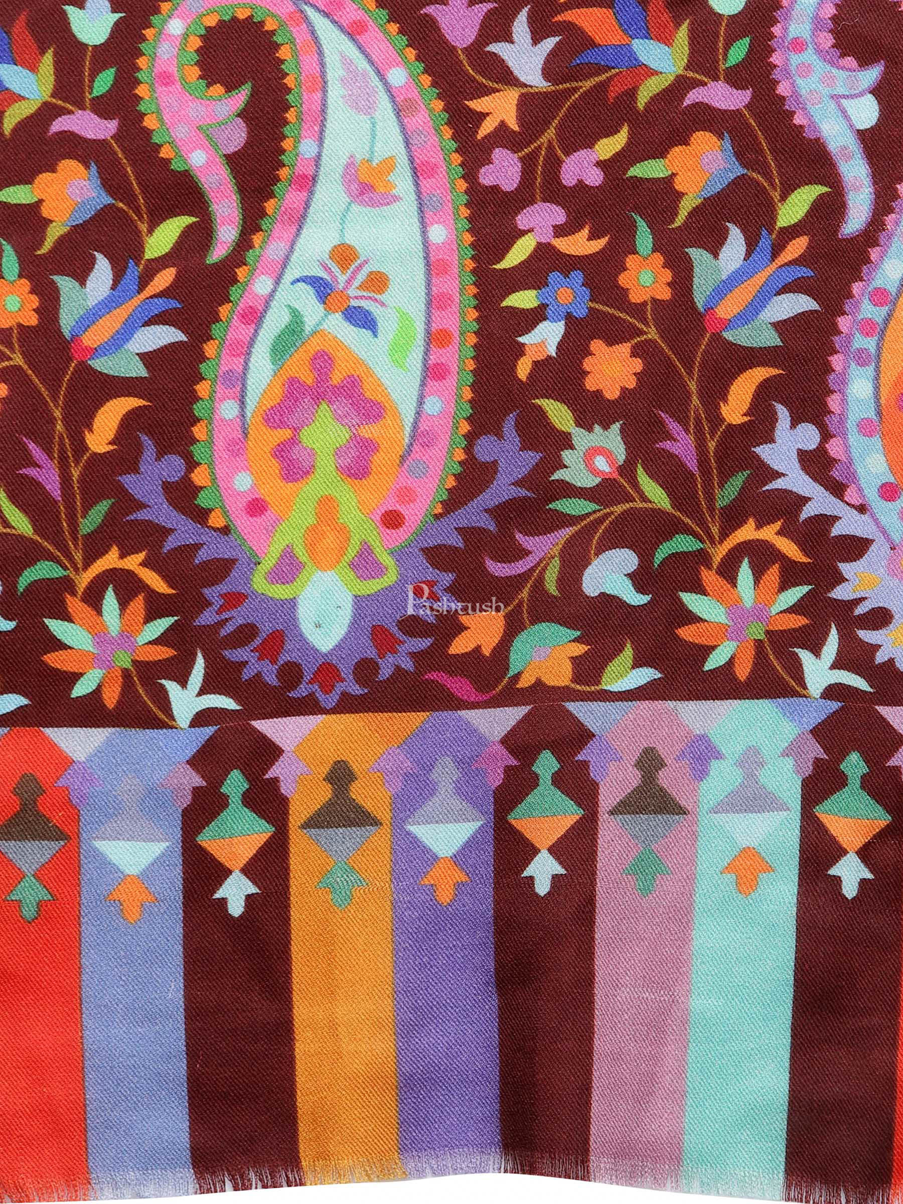 Pashtush India Womens Shawls Pashtush Womens Pure Wool Printed Shawl, Soft And Warm