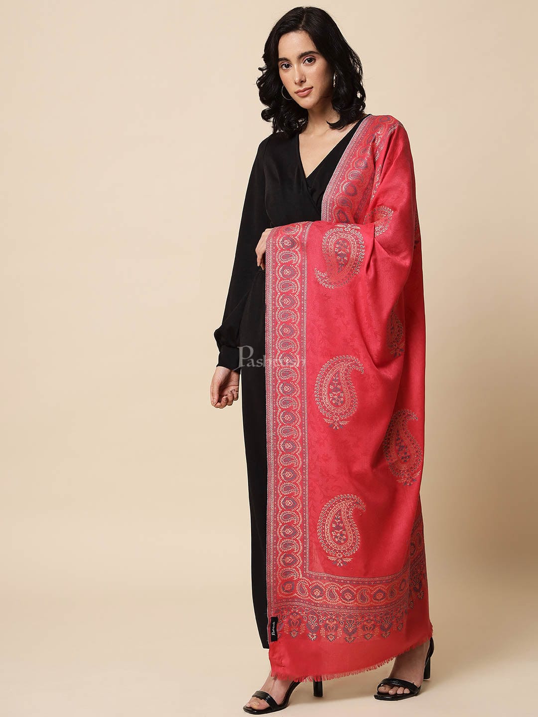 Pashtush India Womens Shawls Pashtush Womens Shawl, Faux Pashmina, Soft and Warm, Fuschia