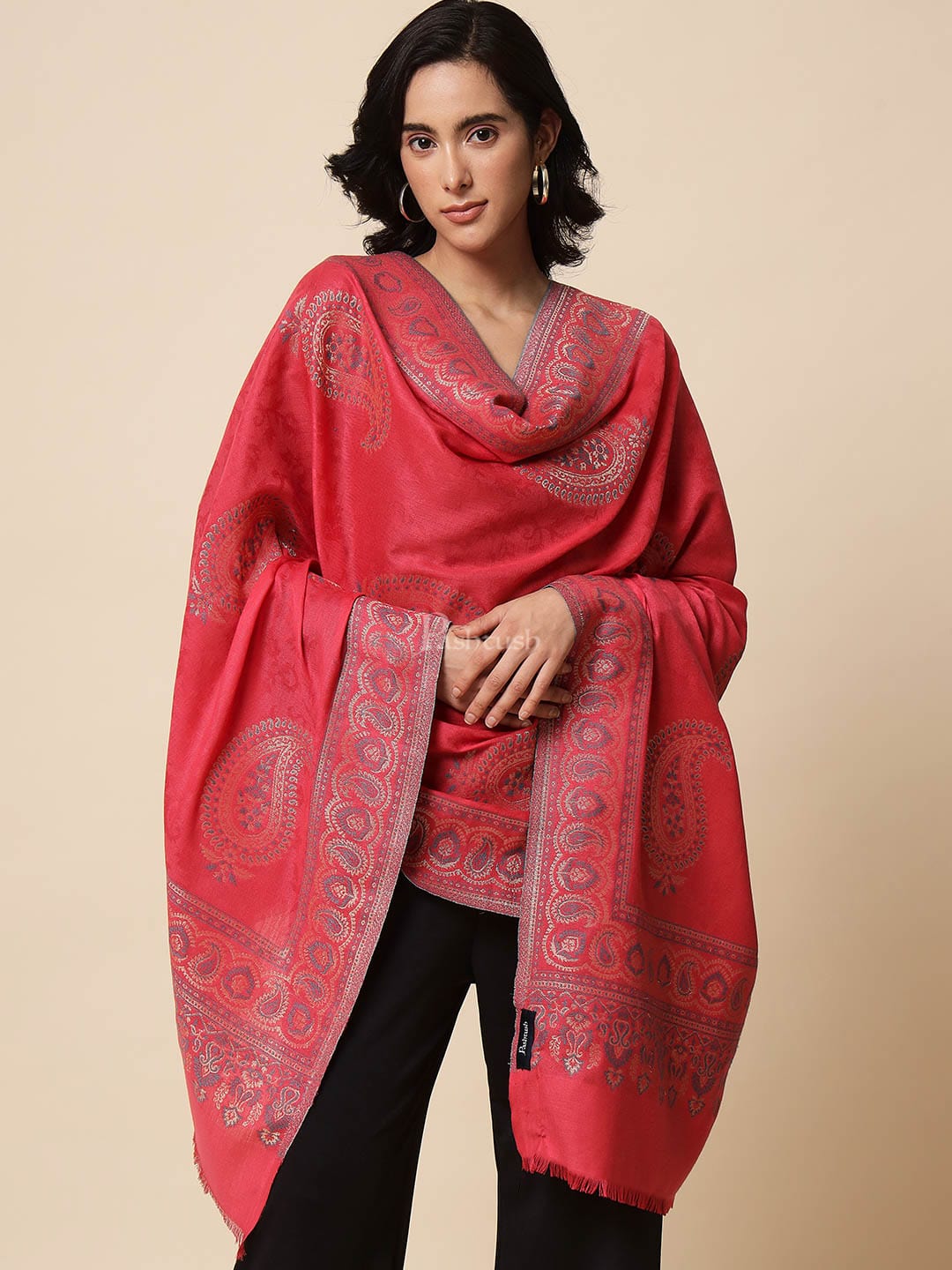 Pashtush India Womens Shawls Pashtush Womens Shawl, Faux Pashmina, Soft and Warm, Fuschia