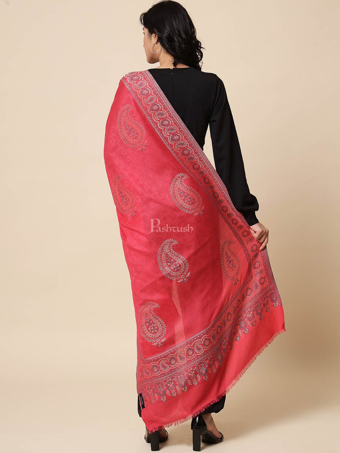 Pashtush India Womens Shawls Pashtush Womens Shawl, Faux Pashmina, Soft and Warm, Fuschia