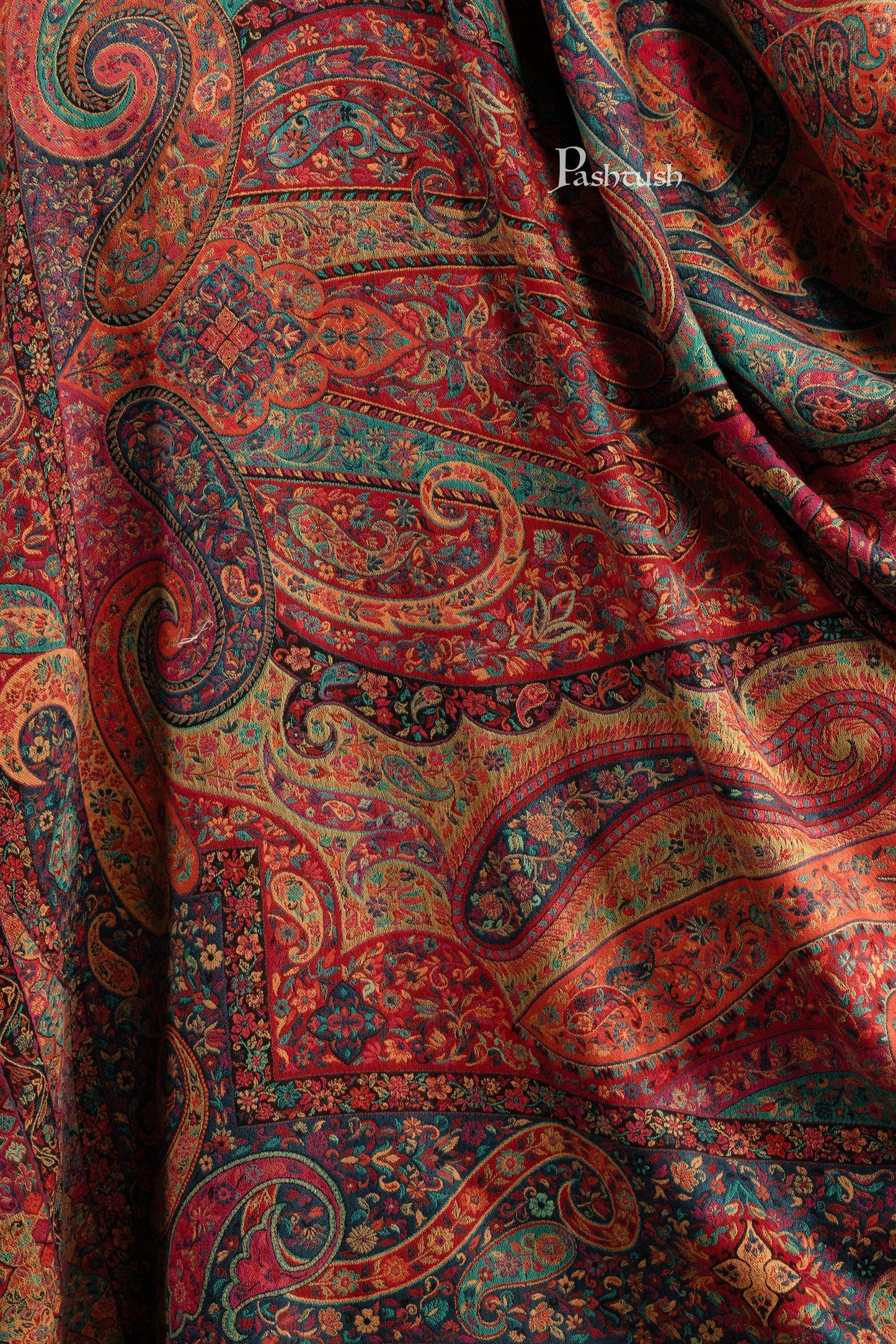 Pashtush India Womens Shawls Pashtush Womens Shawl, Fine Wool Twilight Collection, Woven Design, Multicoloured