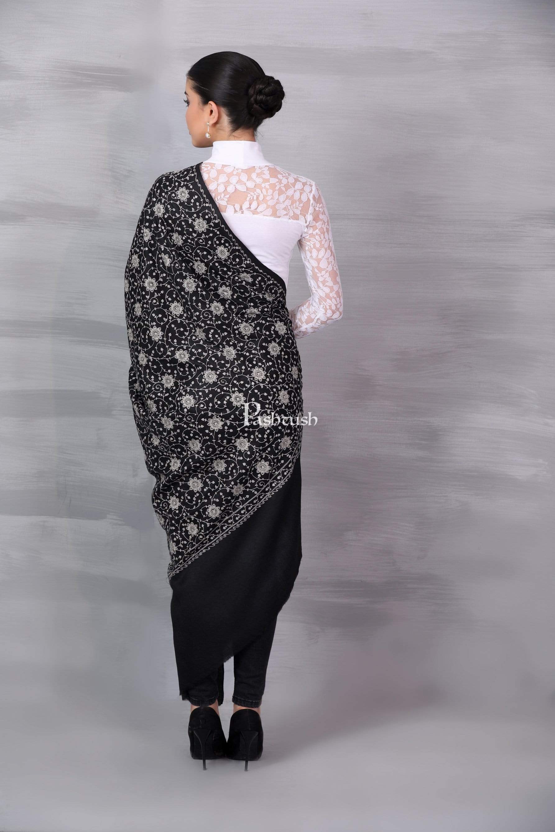 Pashtush Shawl Store Shawl Pashtush Womens Shawl with Tone on Tone Embroidery, Soft and Warm, Light Weight