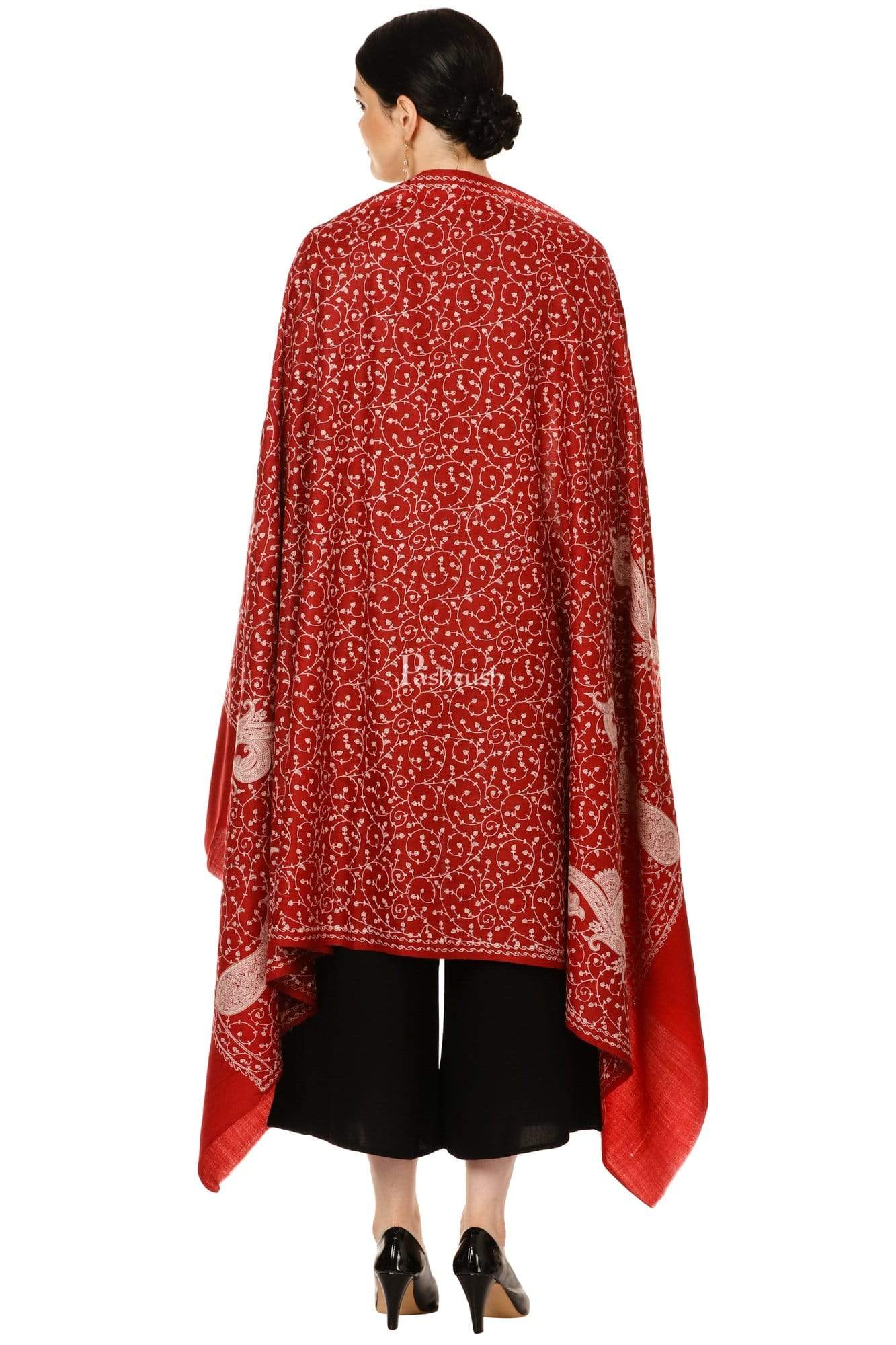 Pashtush Shawl Store Shawl Pashtush Womens Shawl with Tone on Tone Embroidery, Soft and Warm, Light Weight