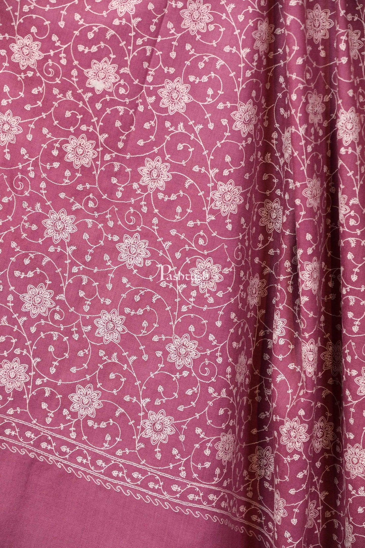 Pashtush India 100x200 Pashtush Womens Shawl with Tone on Tone Embroidery, Soft and Warm, Light Weight