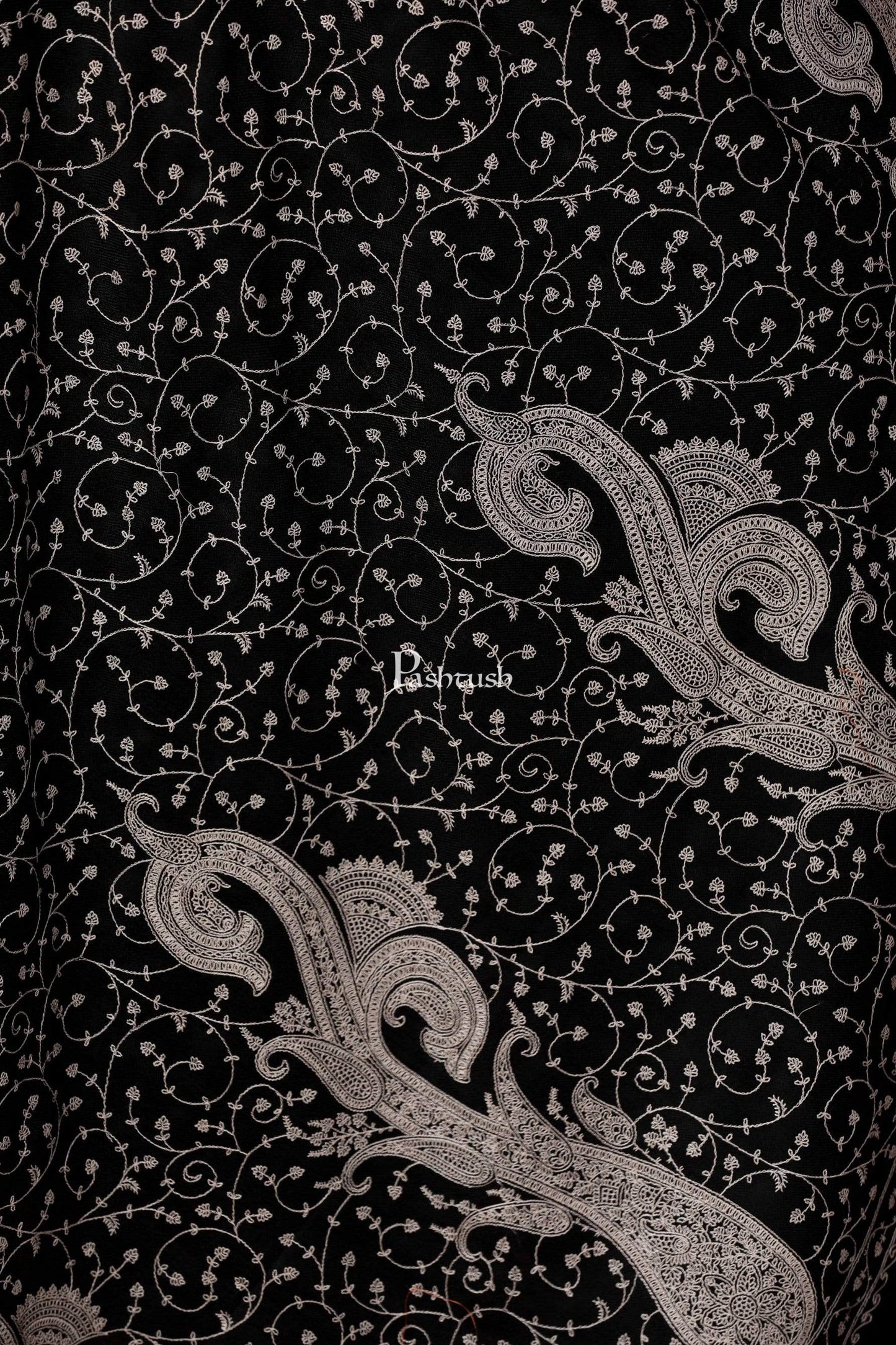 Pashtush India 100x200 Pashtush Womens Shawl with Tone on Tone Embroidery, Soft and Warm, Light Weight