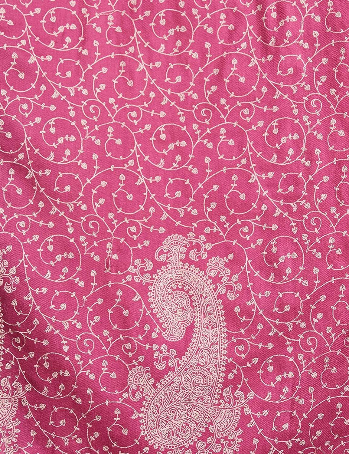 Pashtush India 100x200 Pashtush Womens Shawl With Tone On Tone Embroidery, Soft And Warm, Light Weight, Fuchsia
