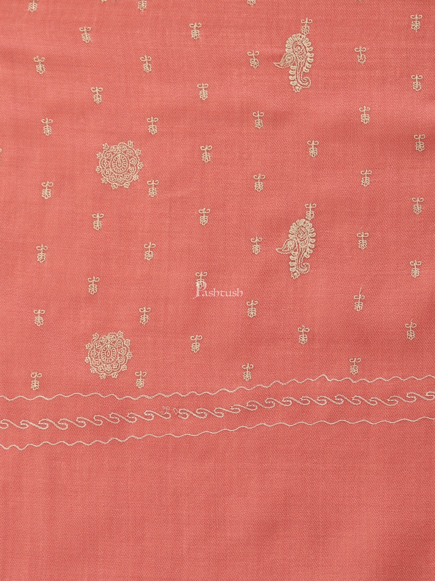 Pashtush India Womens Shawls Pashtush Womens Shawl With Tone On Tone Embroidery, Soft, Warm, Light Weight