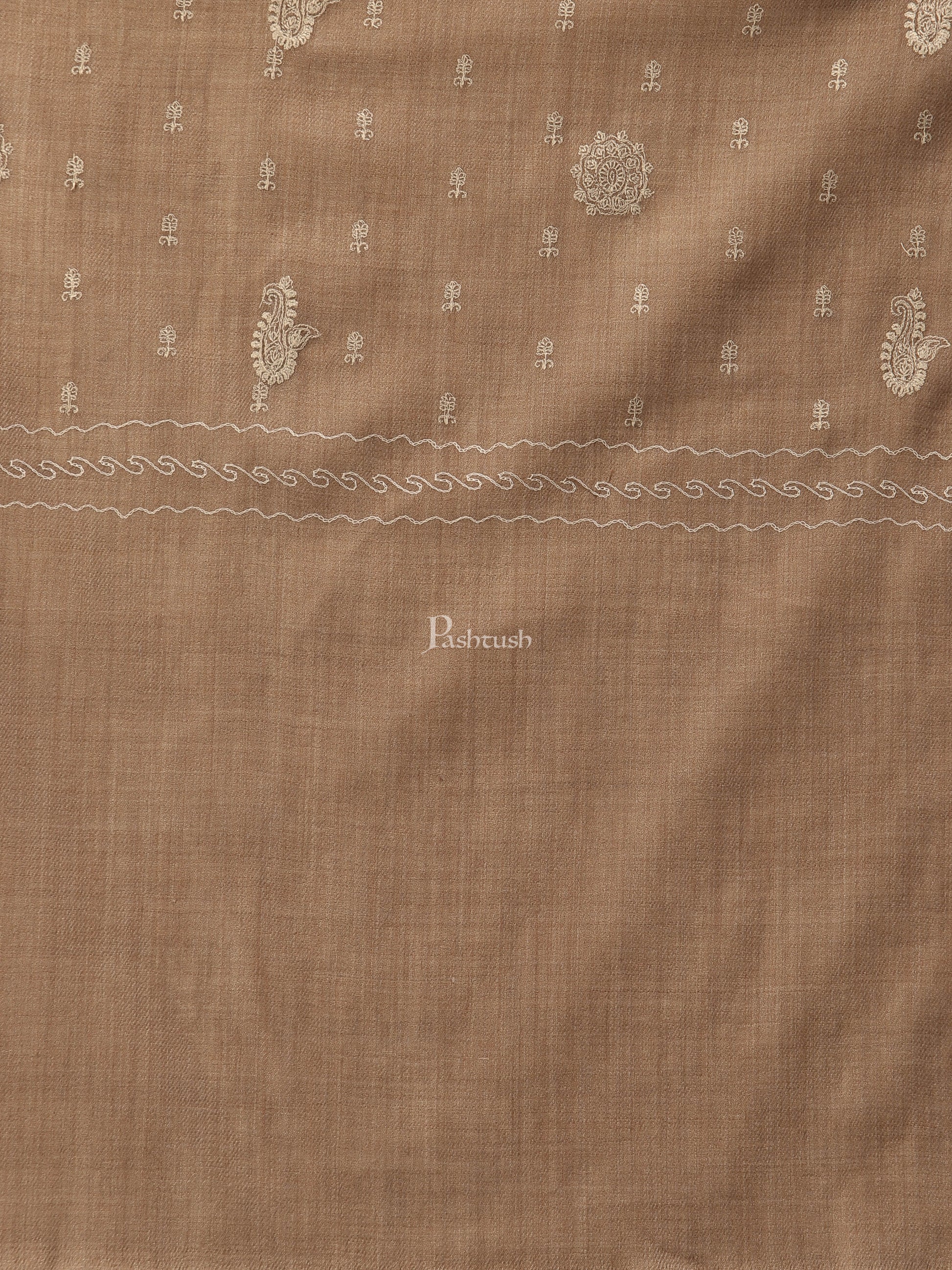 Pashtush India Womens Shawls Pashtush Womens Shawl With Tone On Tone Embroidery, Soft, Warm, Light Weight