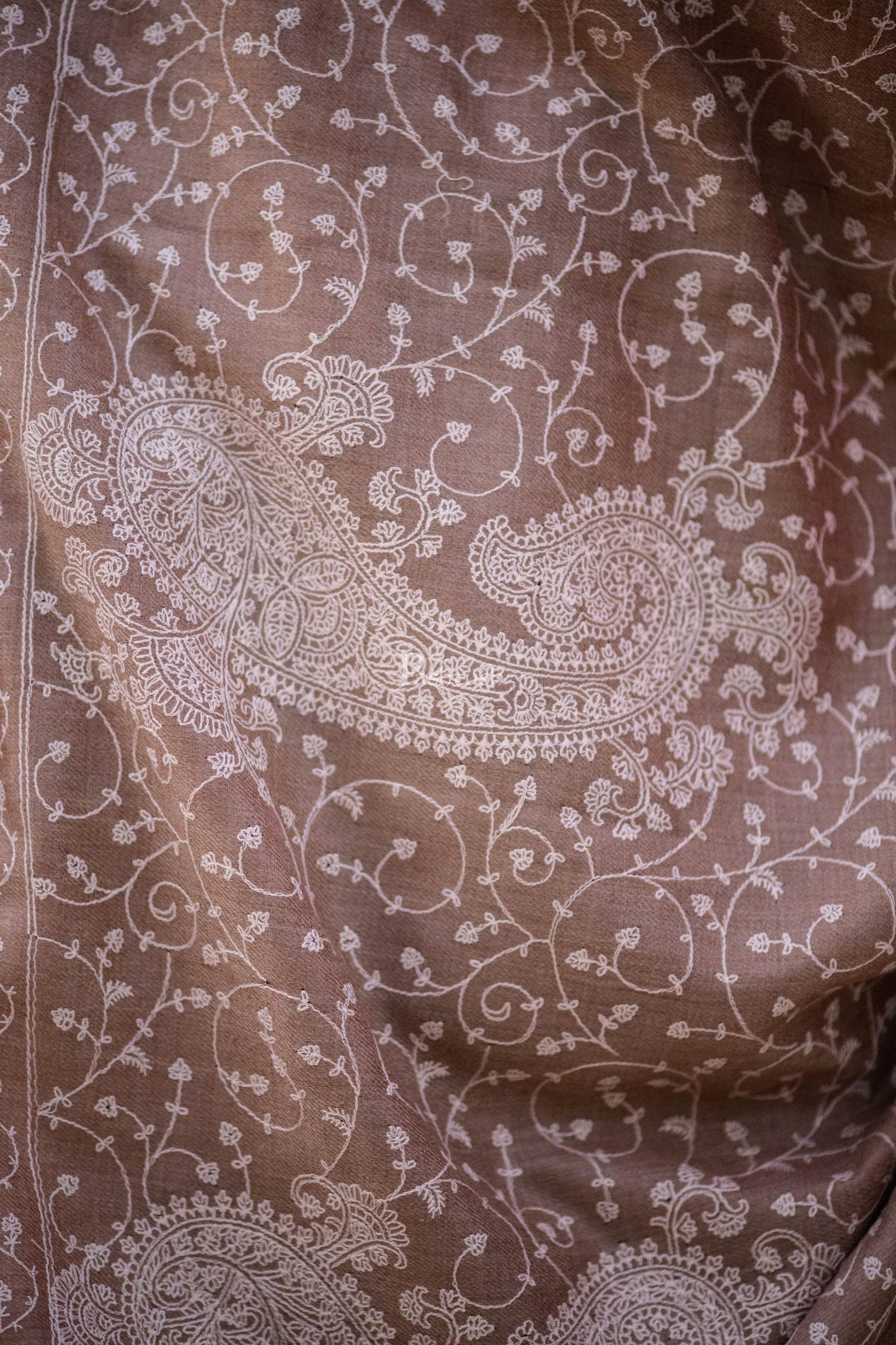 Pashtush India Womens Shawls Pashtush Womens Shawl With Tone On Tone Embroidery, Soft Warm, Light Weight Wool