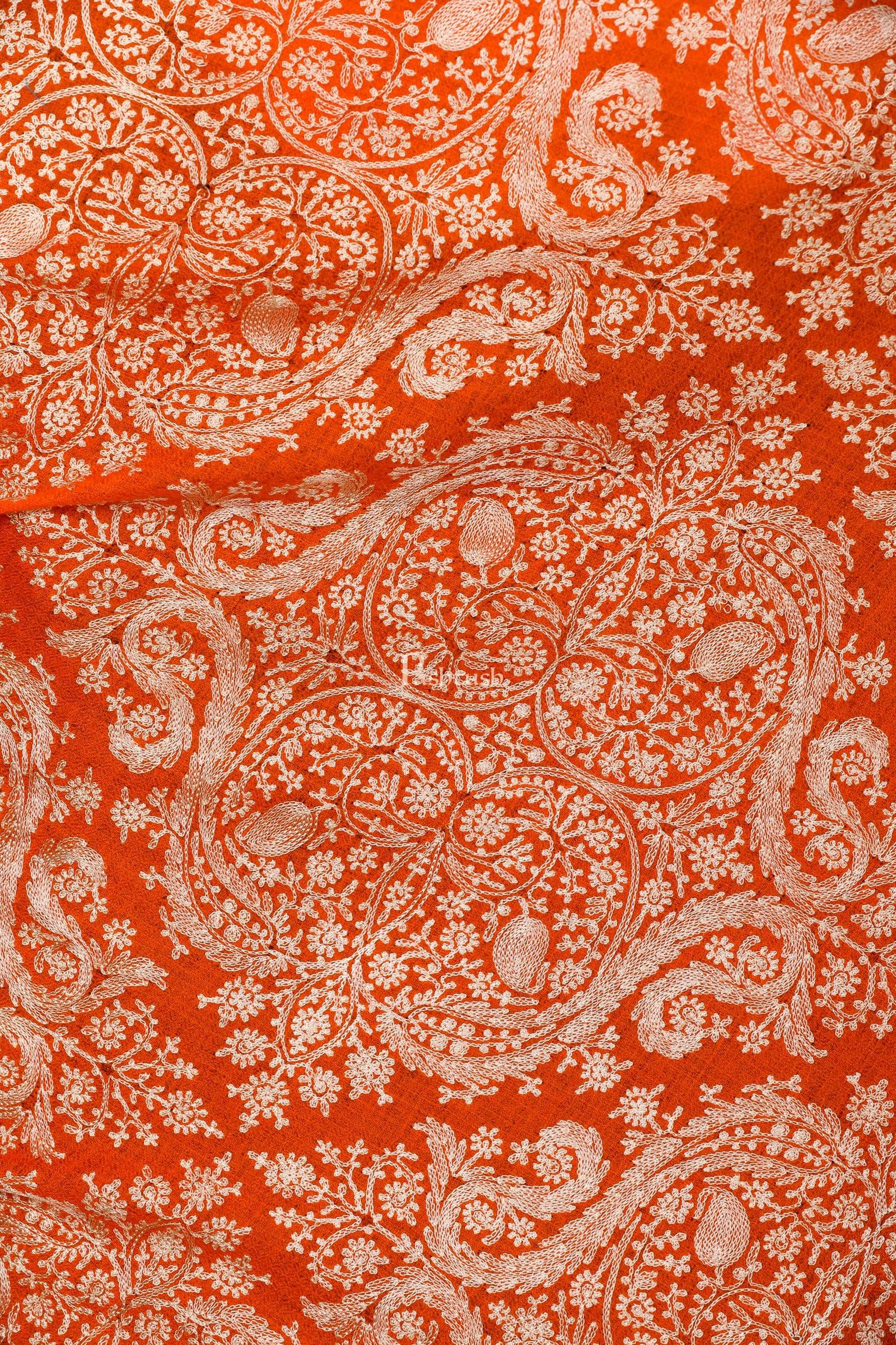 Pashtush Store Stole Pashtush Womens Silk-Cashmere Fine Wool, Nalki Embroidery Needlework Stole, Salamander