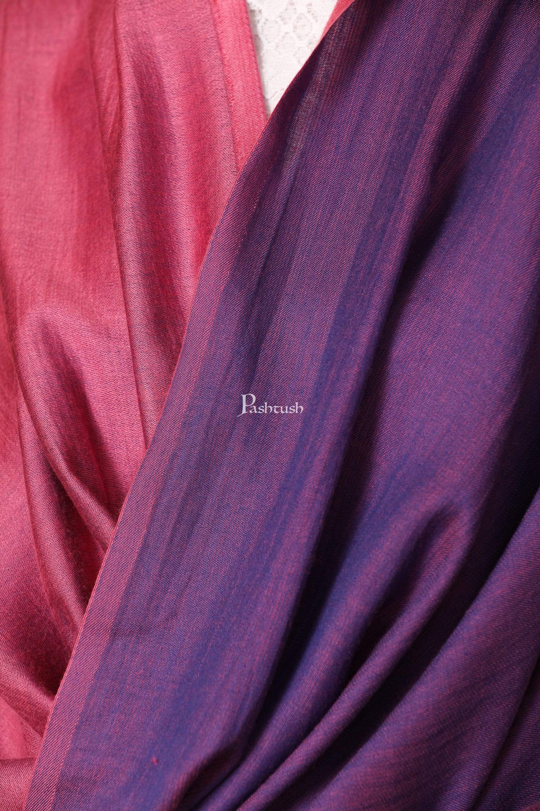 Pashtush Shawl Store Stole Pashtush Womens Silky Bamboo Reversible Scarf, Stoles, Lavender and Blush