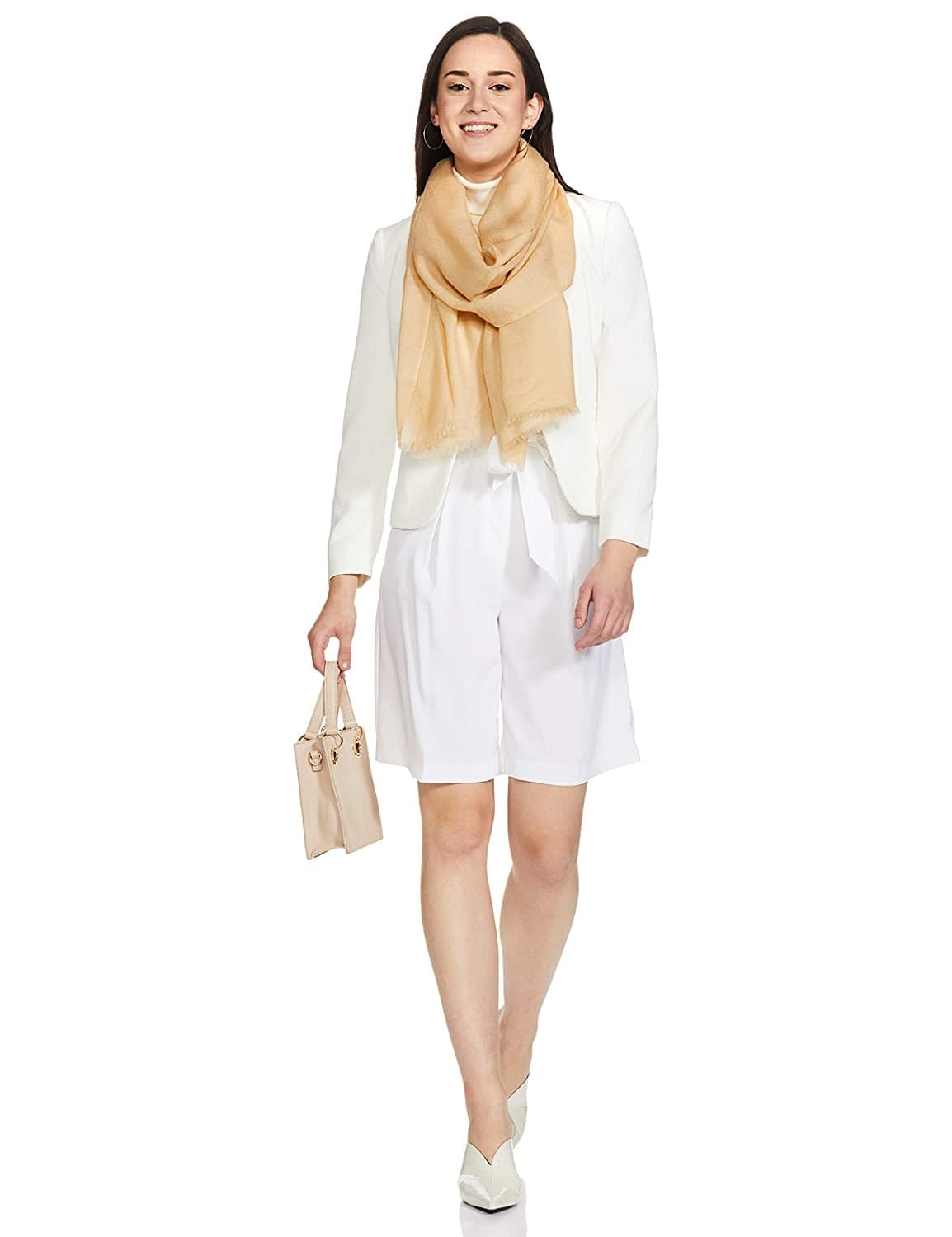 Pashtush India 70x200 Pashtush Womens Softest Cashmere Pashmina Scarf, Diamond Weave, Beige