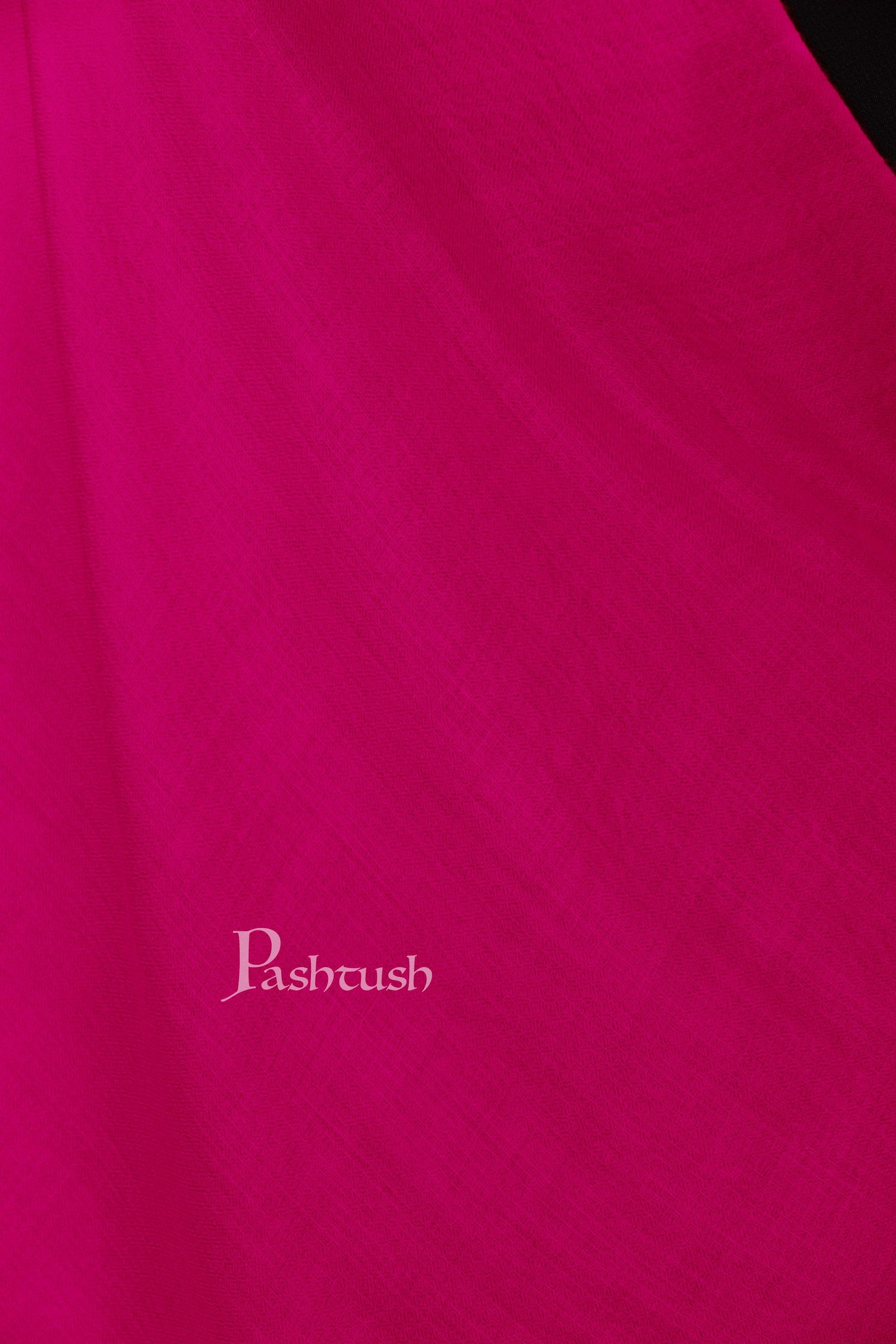 Pashtush India 70x200 Pashtush Womens Softest Cashmere Pashmina Scarf, Diamond Weave, Fuchsia