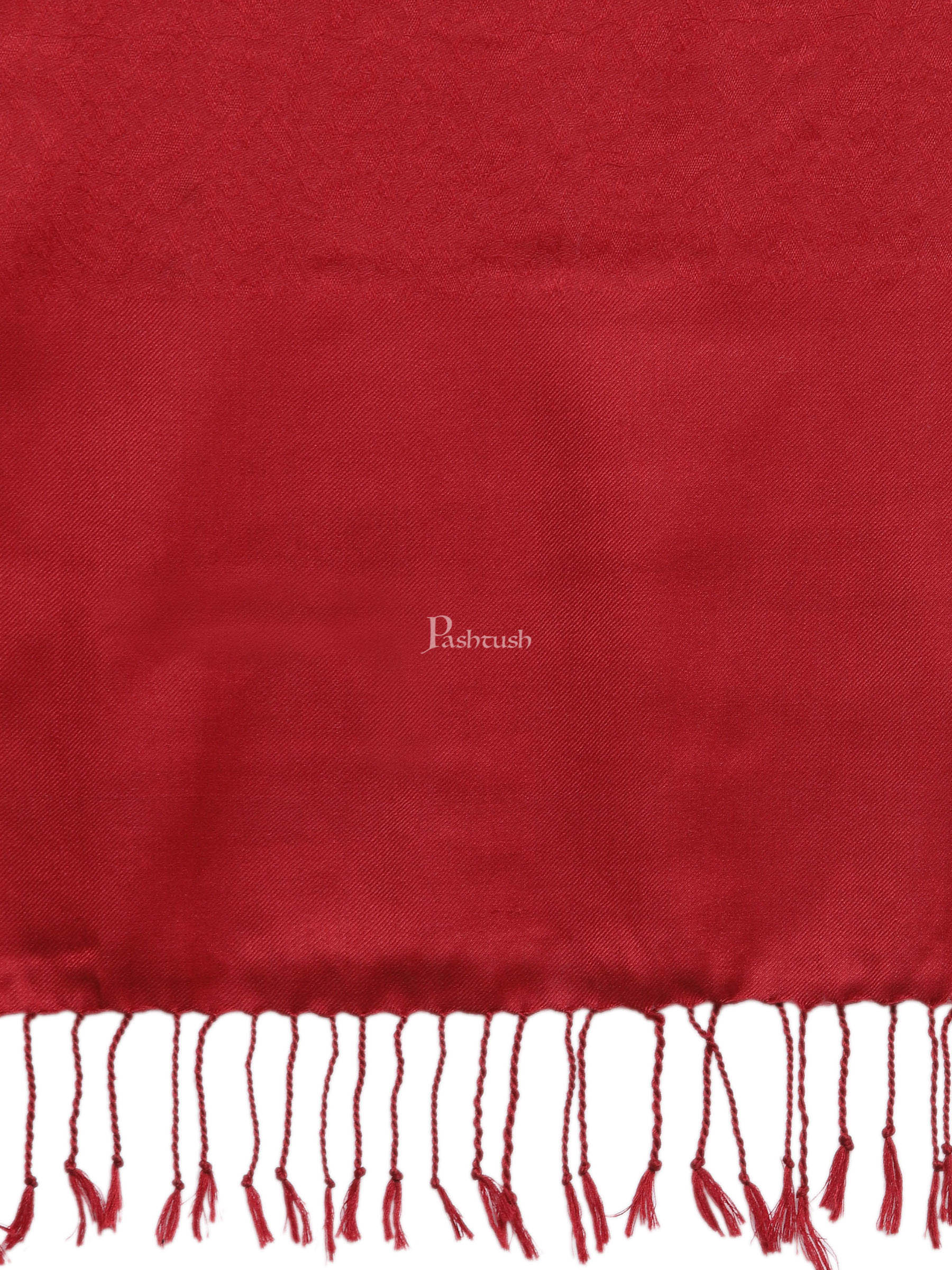 Pashtush India Womens Stoles and Scarves Scarf Pashtush Womens Stole, Fine Wool Scarf, Paisley Jacquard Weave, Maroon