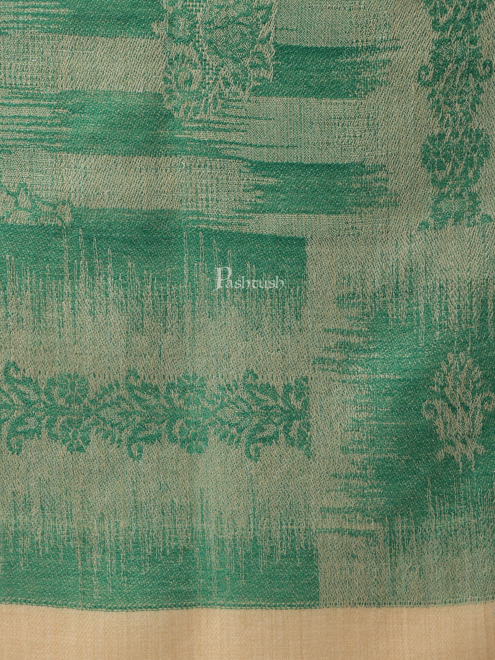 Pashtush India Womens Stoles and Scarves Scarf Pashtush womens Stole, ikkat design, Green