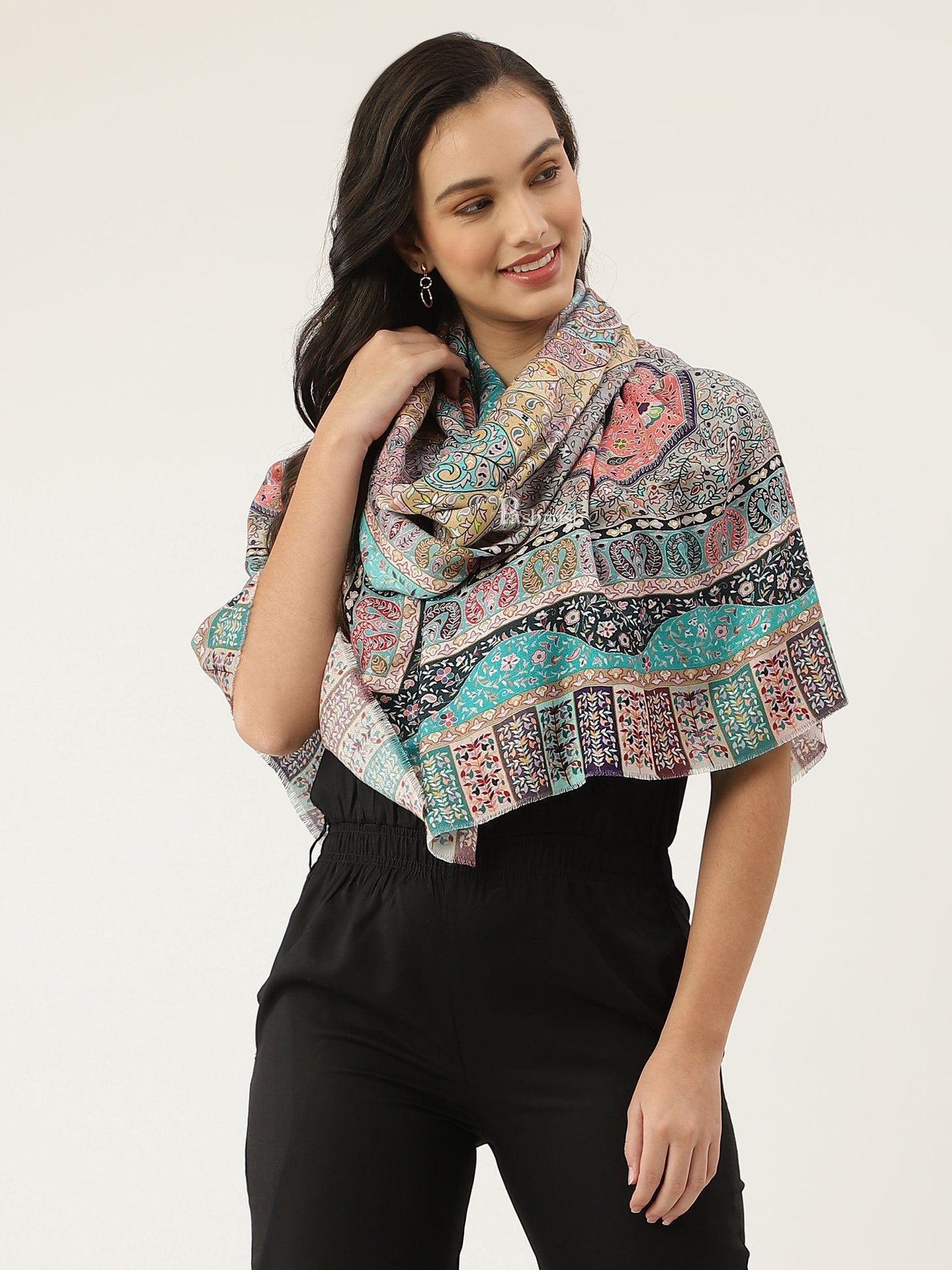 Pashtush India Womens Stoles and Scarves Scarf Pashtush womens Stole, Paisley design, Multicolour