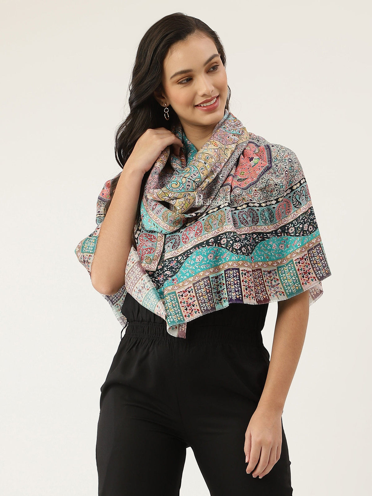 Pashtush India Womens Stoles and Scarves Scarf Pashtush womens Stole, Paisley design, Multicolour