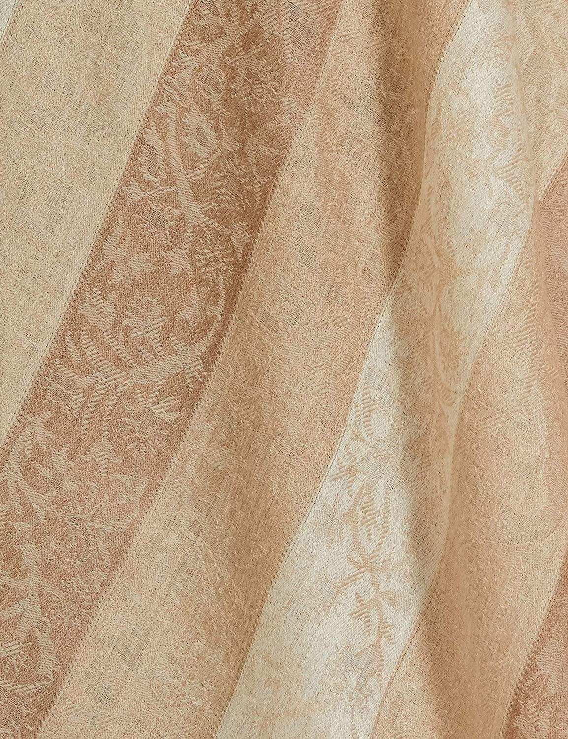 Pashtush India 114x228 Pashtush Womens Striped Paisley, Self Shawl, in Extra Soft Fine Wool, Large Size
