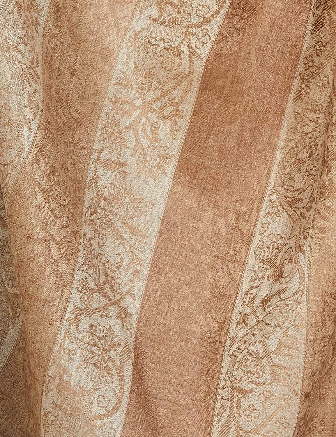 Pashtush India 114x228 Pashtush Womens Striped Paisley, Self Shawl, in Extra Soft Fine Wool, Large Wrap Size