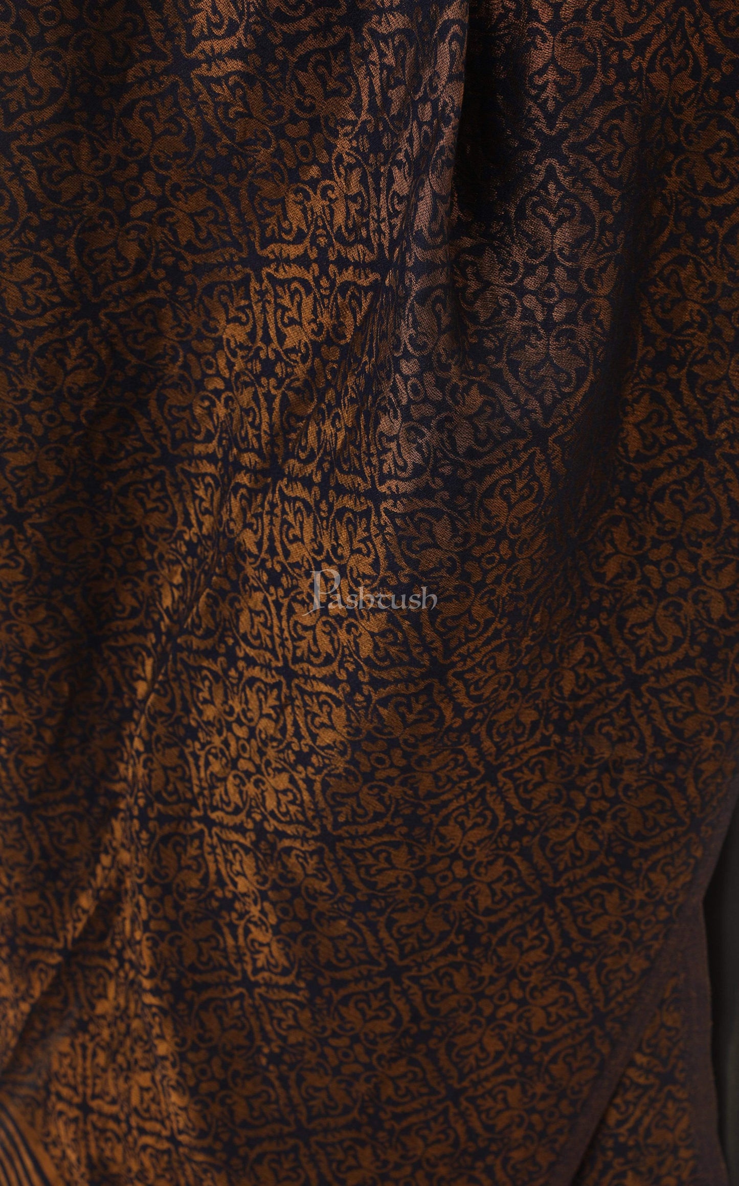Pashtush India 70x200 Pashtush Womens Twilight Collection, Jacquard Stole, With Metallic Thread Weave, Fine Wool