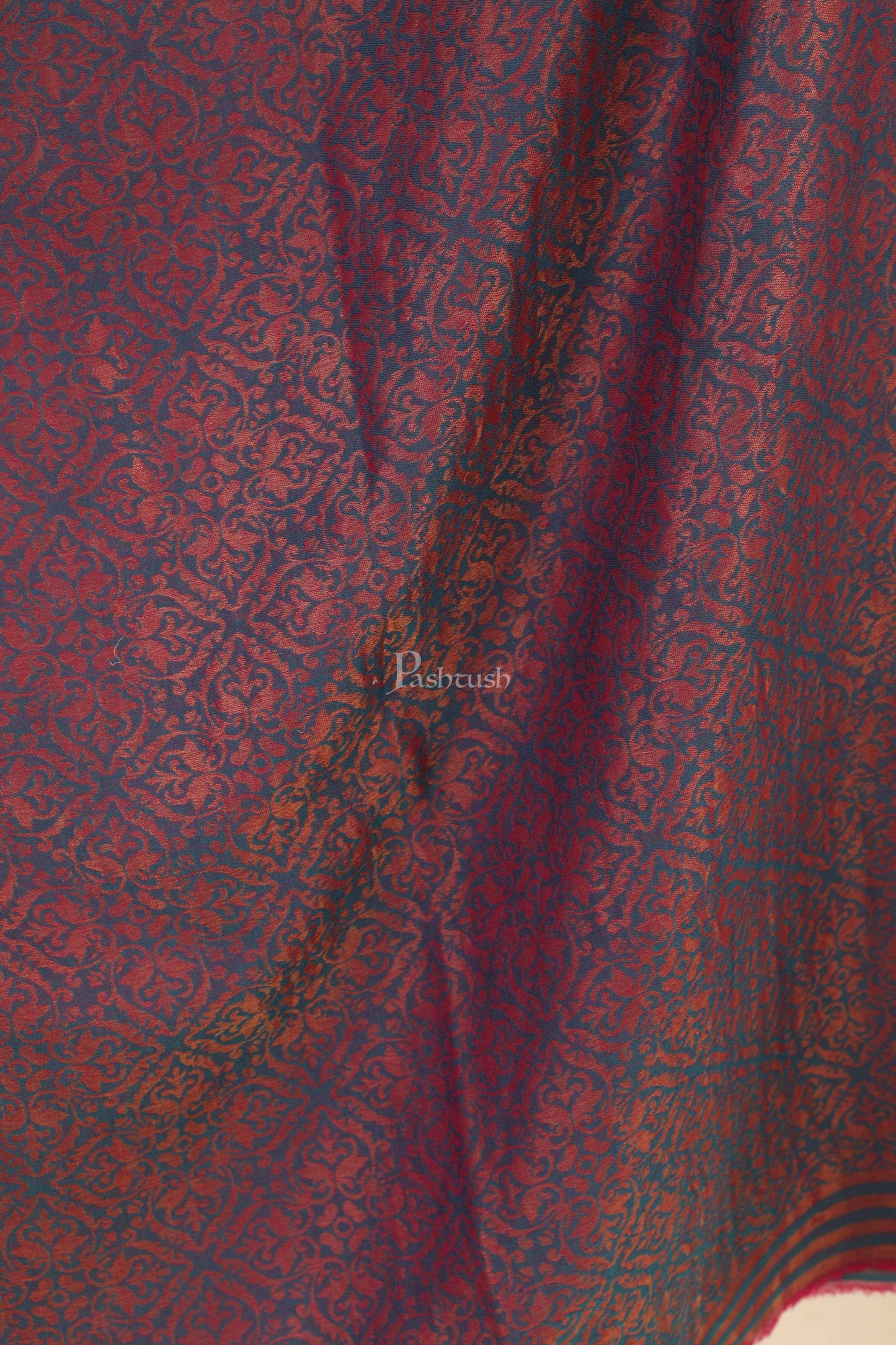 Pashtush India 70x200 Pashtush Womens Twilight Collection, Jacquard Stole, With Metallic Thread Weave, Fine Wool