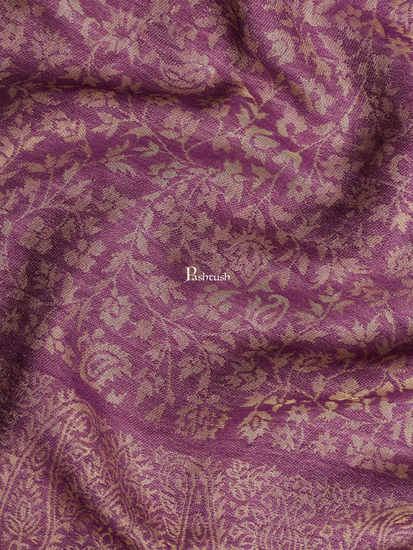 Pashtush India Womens Shawls Pashtush Womens Twilight Collection Shawl, With Metallic Weave, Fine Wool, Peel Lilac