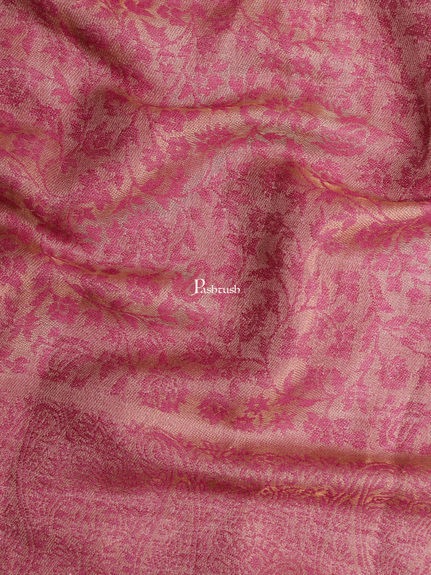 Pashtush India Womens Stoles and Scarves Scarf Pashtush Womens Twilight Collection Stole, With Metallic Weave, Fine Wool, Rose Maroon
