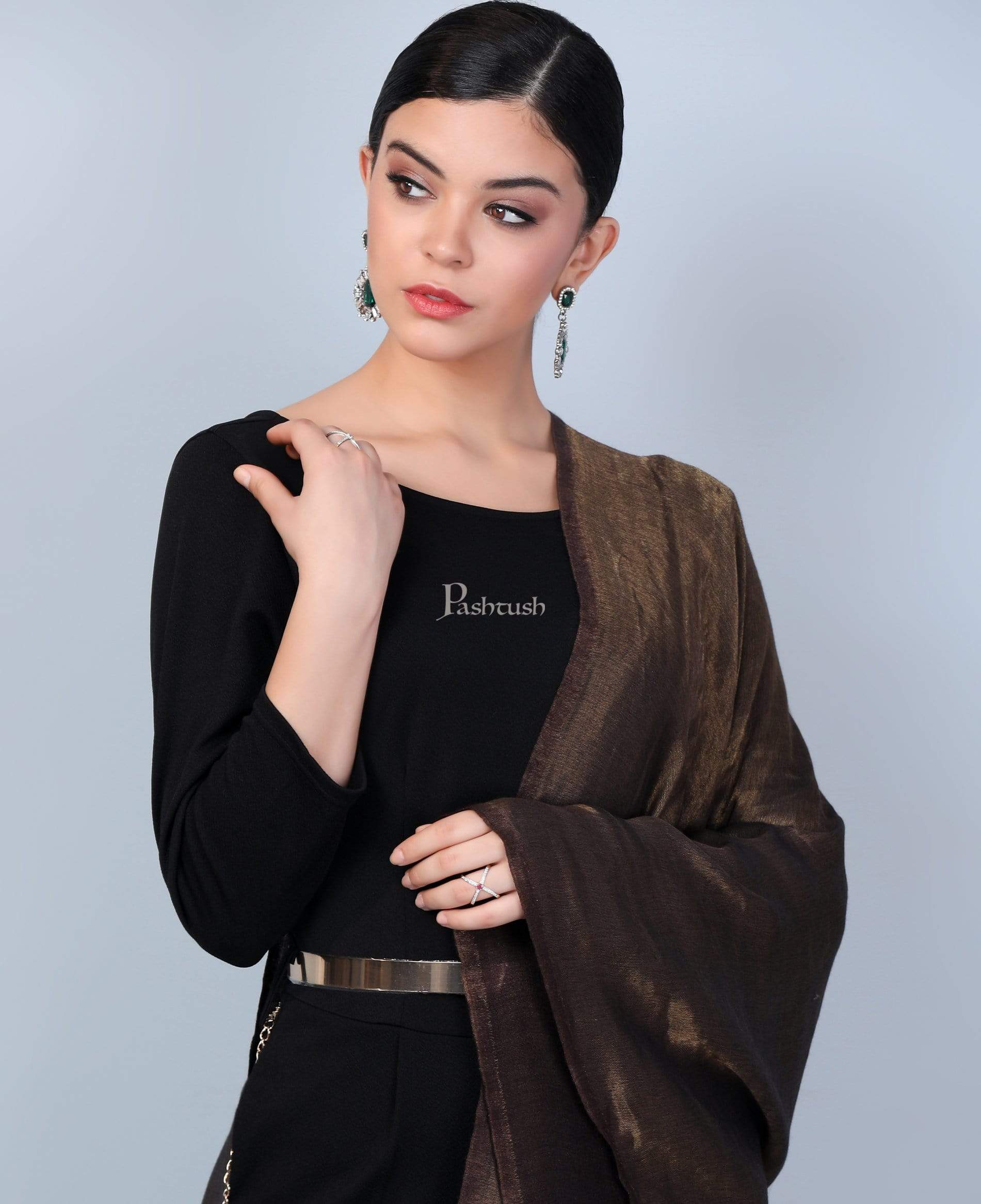 Pashtush Shawl Store Stole Pashtush Womens Twilight Scarf, Reversible Scarf, Cashmere Soft Wool