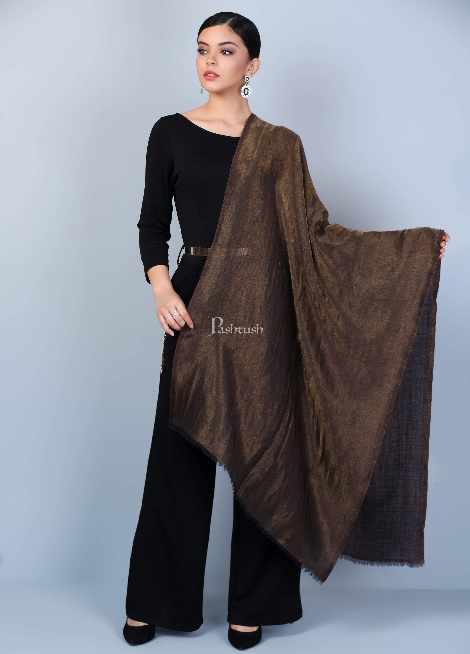 Pashtush Shawl Store Stole Pashtush Womens Twilight Scarf, Reversible Scarf, Cashmere Soft Wool