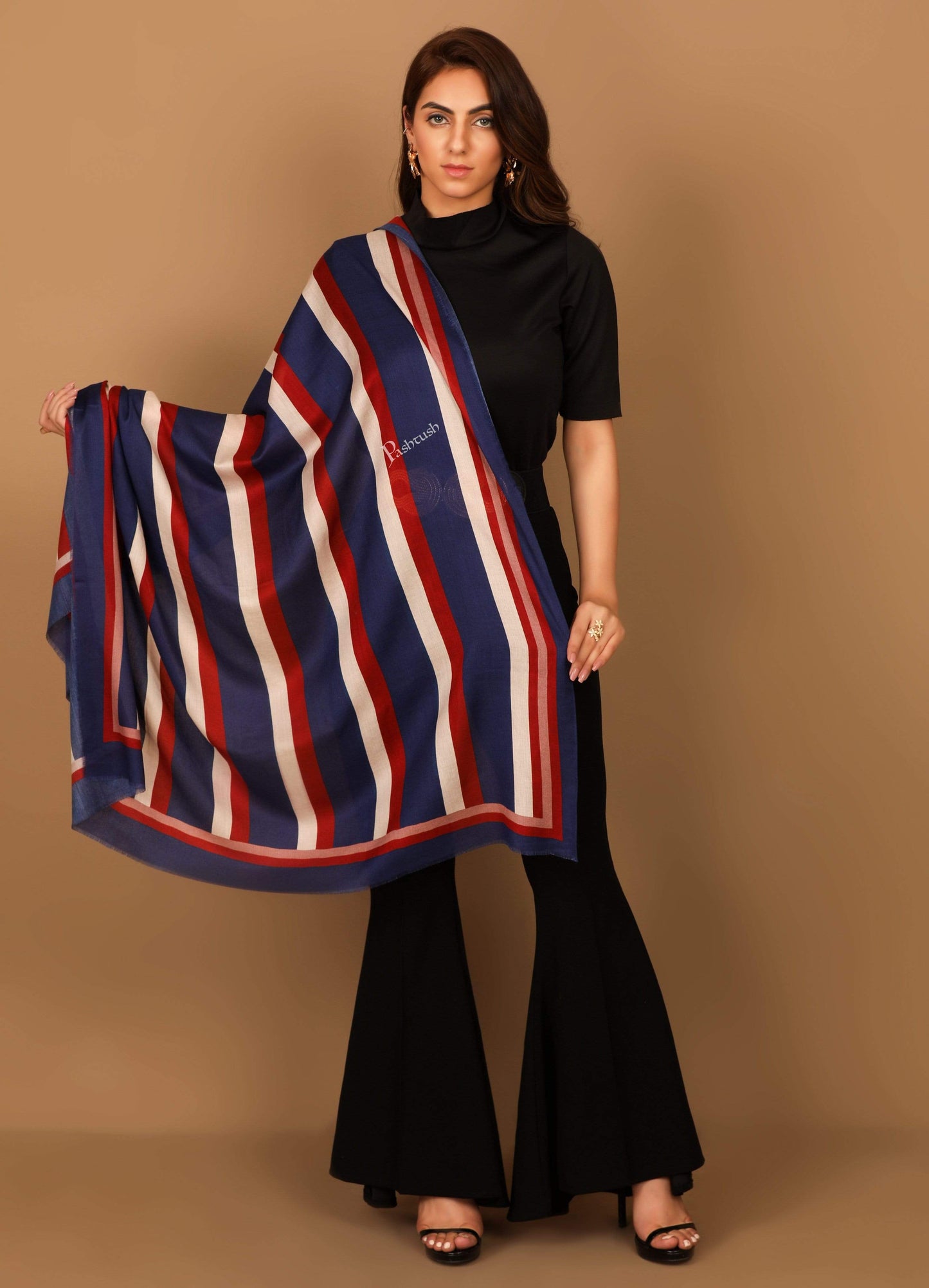 Pashtush Shawl Store Stole Pashtush Womens Ultra Soft Multicoloured Bamboo Scarf 28 x 80 inches.