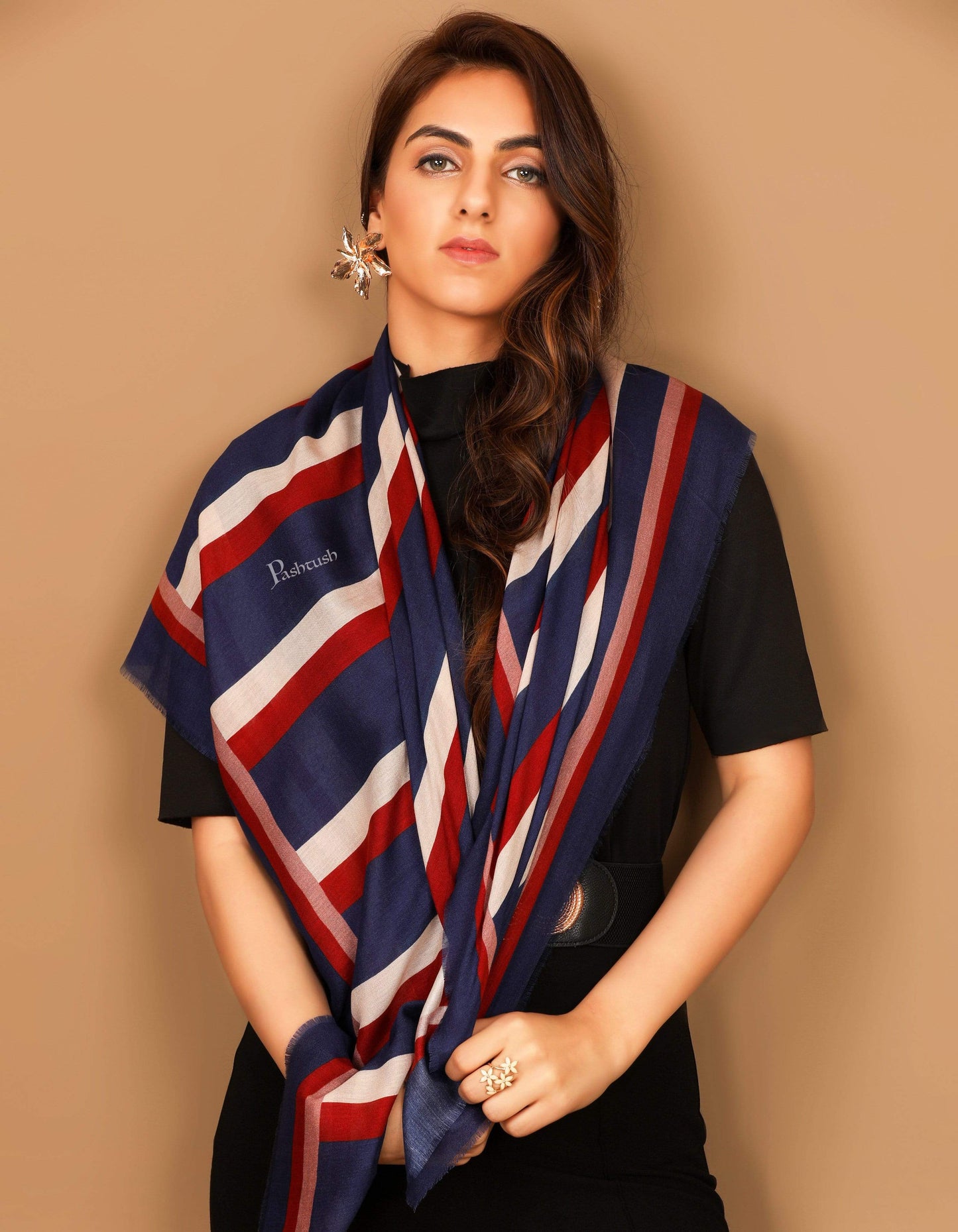 Pashtush Shawl Store Stole Pashtush Womens Ultra Soft Multicoloured Bamboo Scarf 28 x 80 inches.