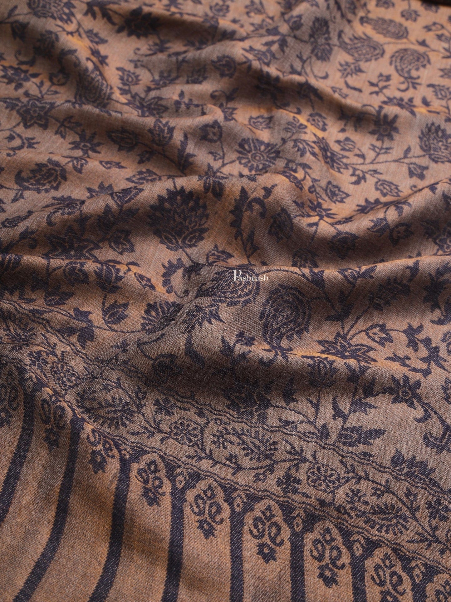 Pashtush India Womens Shawls Pashtush Womens Womens, Wool Extra Fine Count , Paisley Twilight Collection, Soft Metallic Thread Woven, Navy Blue