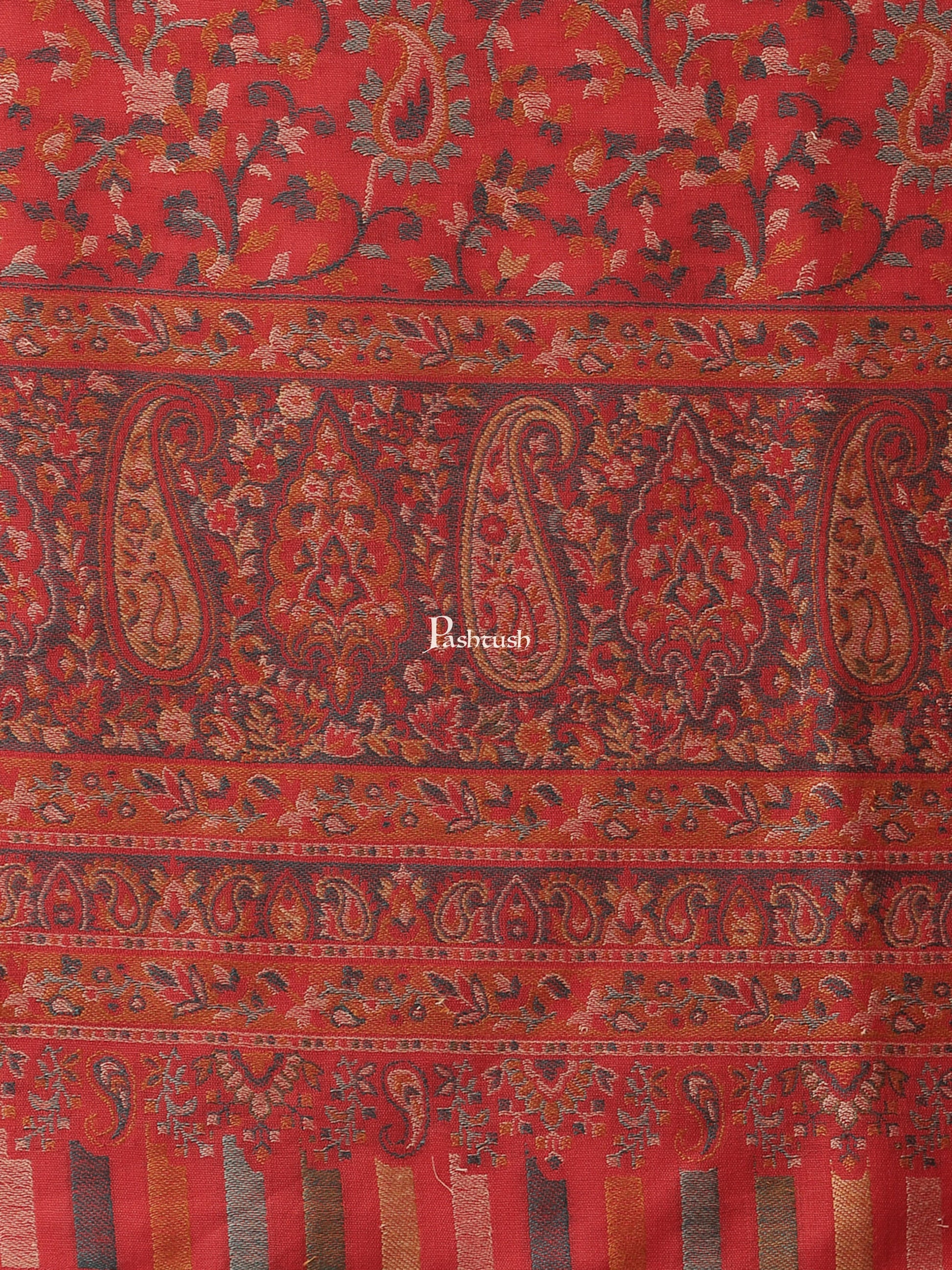 Pashwool Womens Shawls Pashtush Womens Woollen Jacquard Design Shawl, Soft And Warm, Light Weight