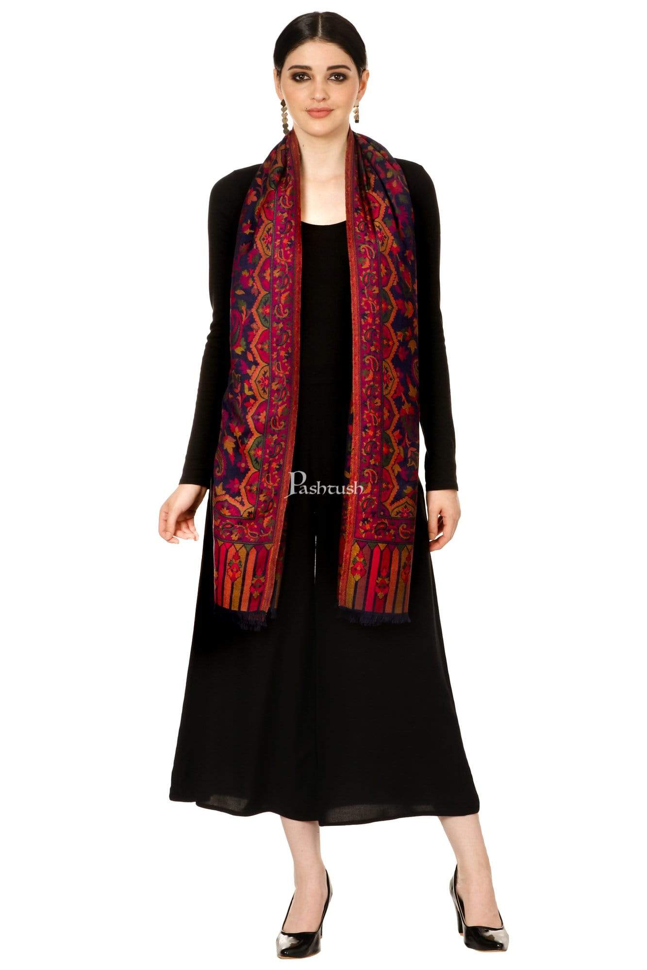 Pashtush Store Shawl Pashtush Womens Woven Kaani Shawl, Woollen, Faux Pashmina Shawl
