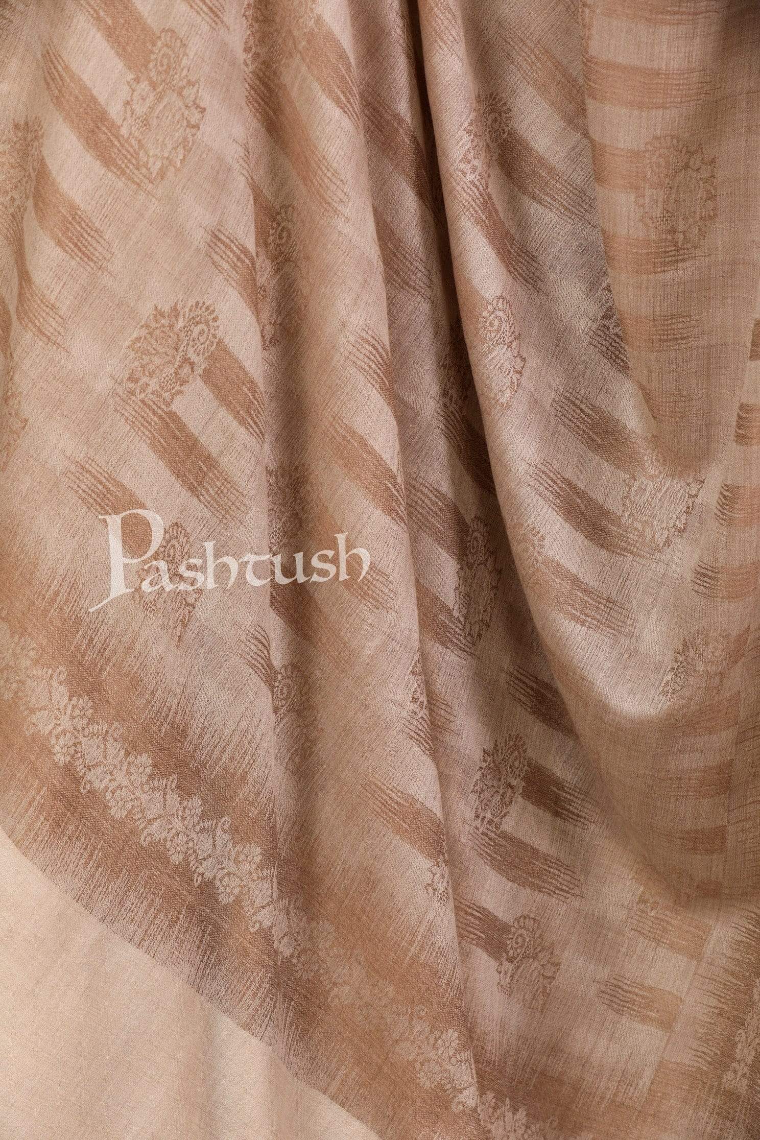 Pashtush India 70x200 Pashtush Womens Woven Paisley, Self Shawl, in Extra Soft Fine Wool, Large Wrap Size